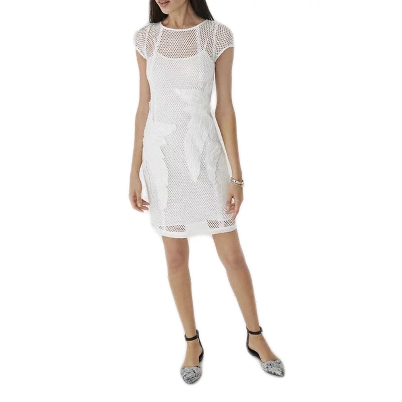 chinese dress ladies Rebecca Minkoff Cream Eyelet Mini Dress Size M  alineconsignment