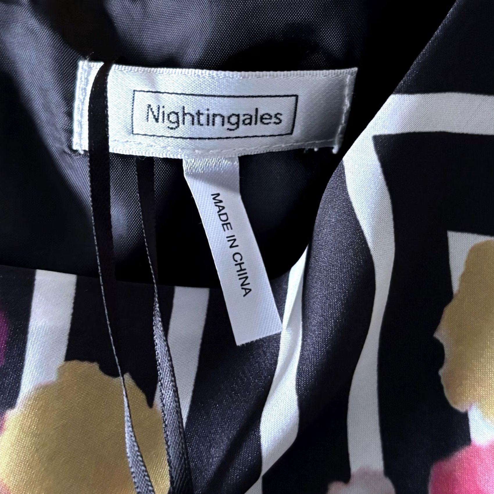 Vintage Nightingales Floral Dress Women’s Midi Sleeveless Party Cocktail UK 14 Black Multi BNWT Size XL / US 12-14 / IT 48-50 - 6 Thumbnail