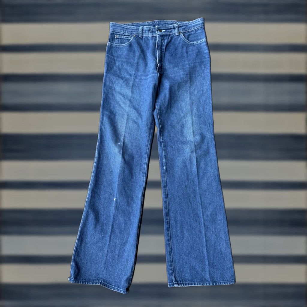 Vintage VINTAGE 70s Viceroy Flare Jeans 34x33.5 Talon Zipper Size 24" / US 00 / IT 34 - 1 Thumbnail