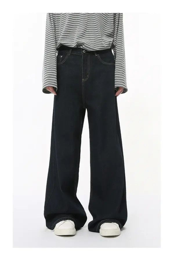 VIBE Japanese retro cleanfit simple blue loose jeans Size US 32 / EU 48 - 2 Thumbnail