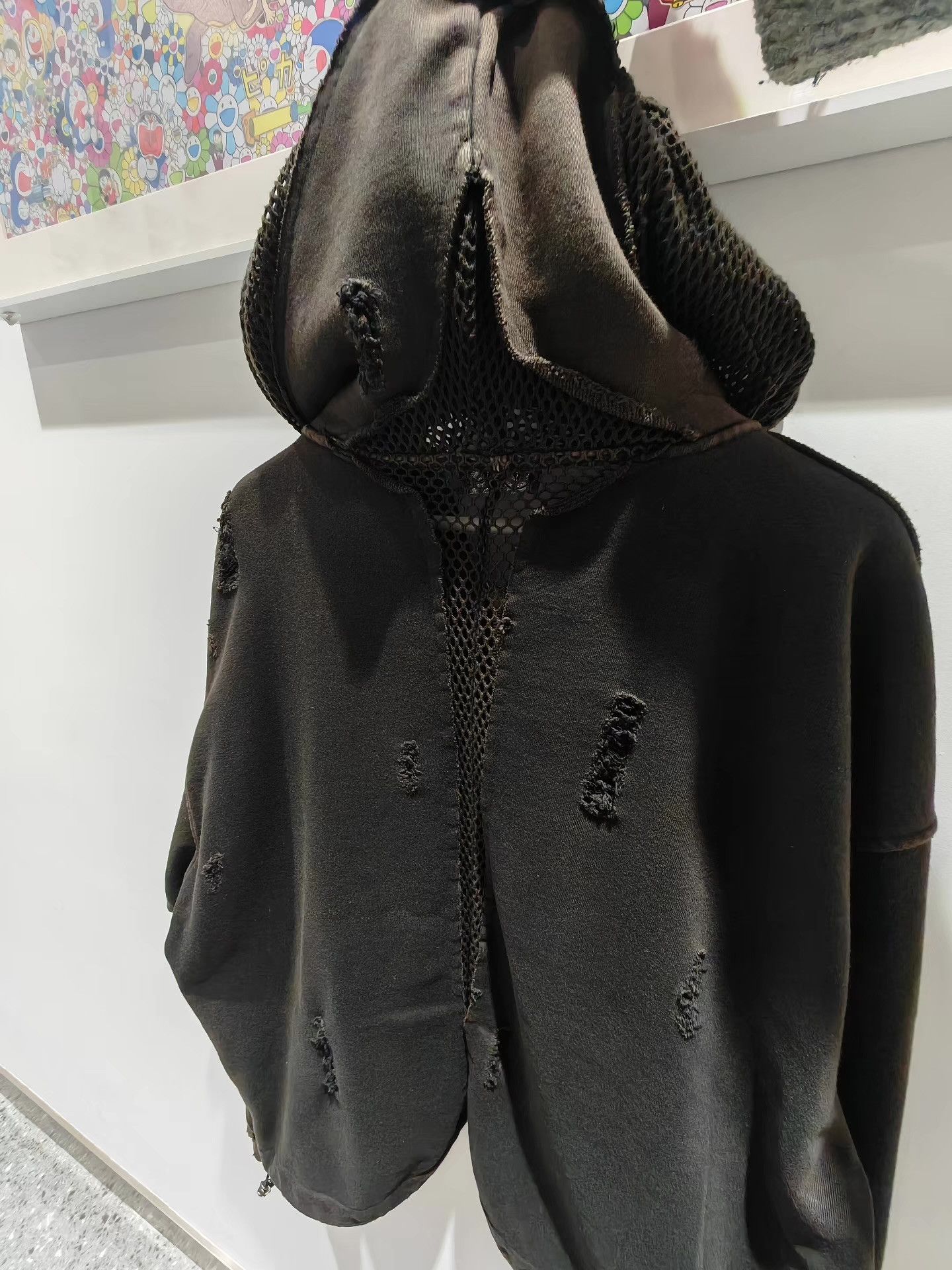 Thug Club Thug Club 24SS Washed Vintage Mesh Cutout Zip Hoodie Q15 Size US M / EU 48-50 / 2 - 2 Thumbnail