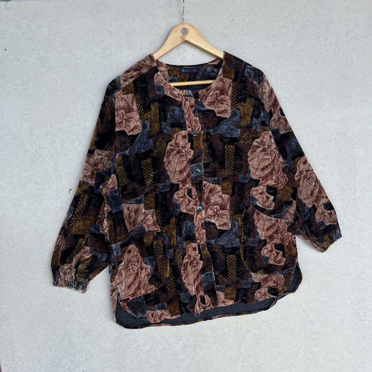 Other Vintage 90s Abstract Print Button Shirt Brown Black Colour Size L / US 10 / IT 46 - 3 Thumbnail