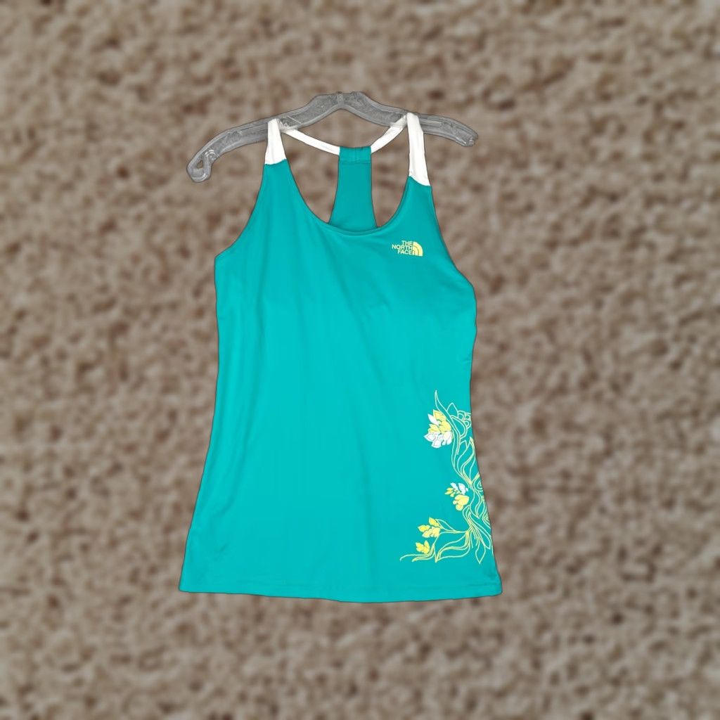 The North Face The North Face Shirt Women XS Blue Floral Tank Raceback Scoop Neck Bra Size XS / US 0-2 / IT 36-38 - 1 Thumbnail