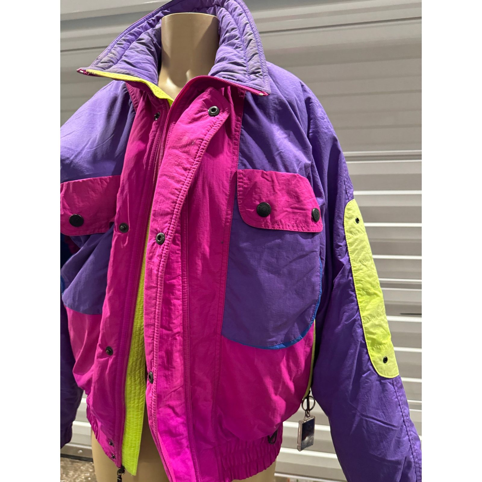 Vintage 80s Neon Vintage Puffer Coat Size M / US 6-8 / IT 42-44 - 3 Thumbnail