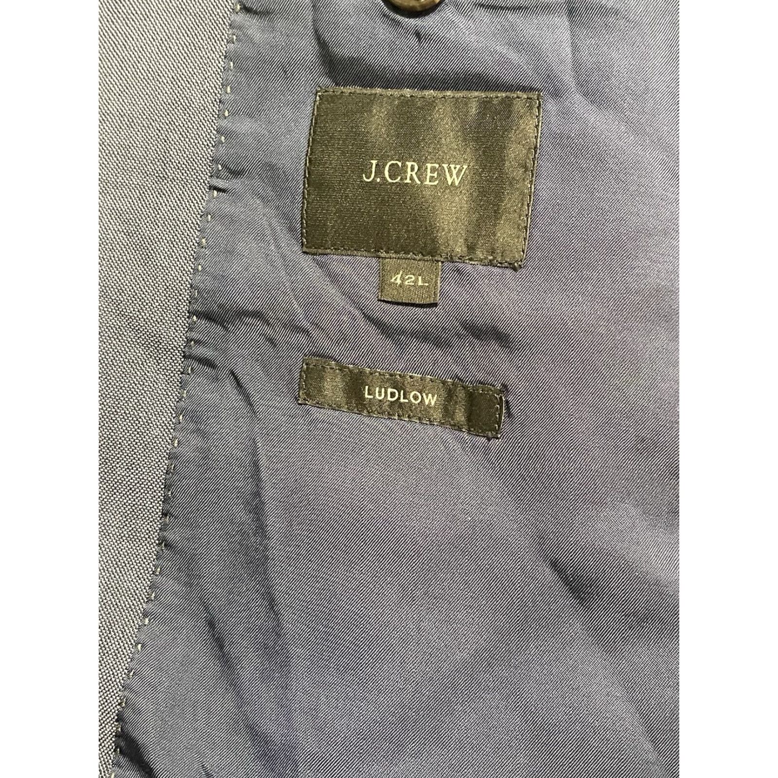 J.Crew J Crew Ludlow Blazer Jacket 42L Blue Tollegno 1900 100% Wool Made In Italy Size 42R - 4 Thumbnail