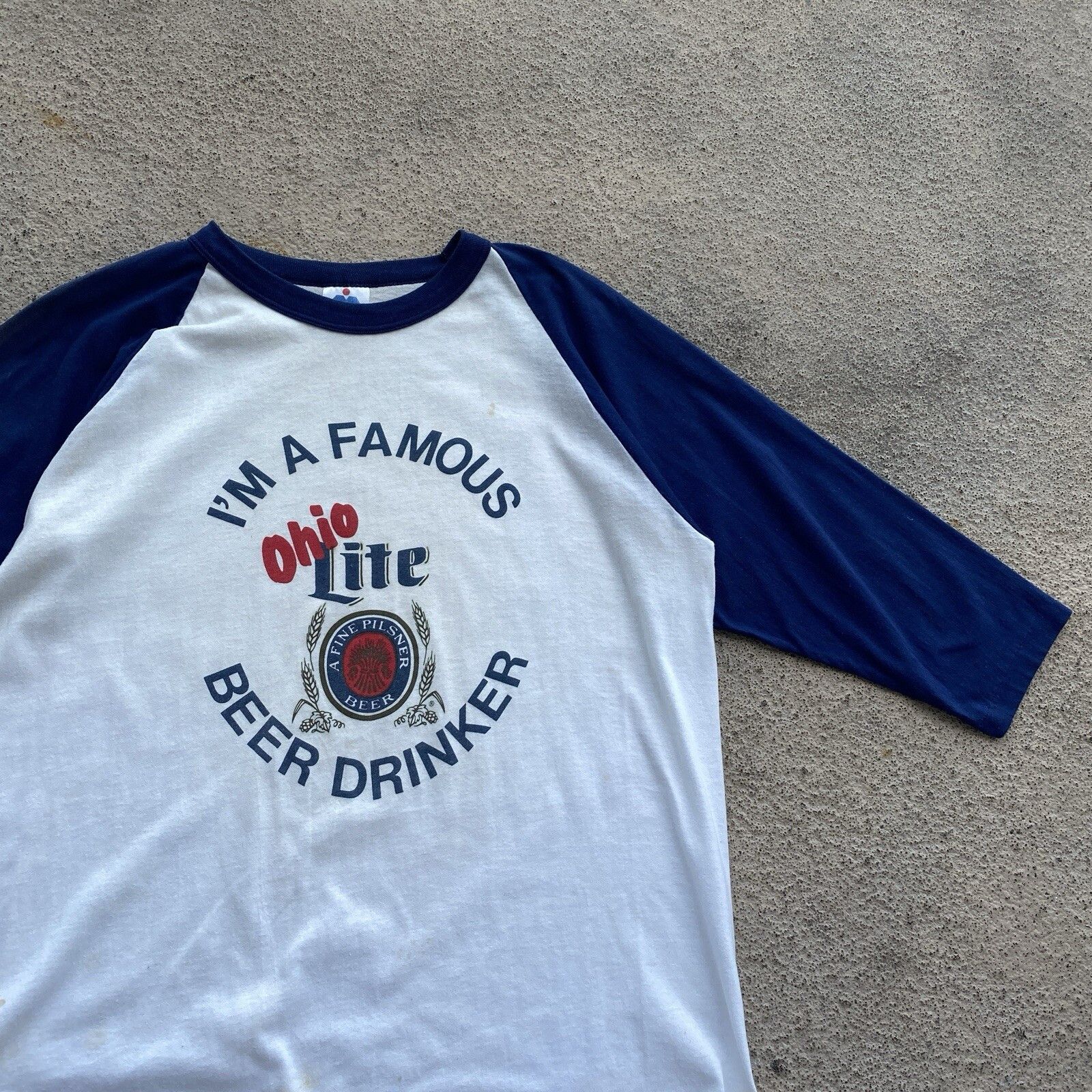 Vintage Vintage 70s Miller Lite Beer 3/4 Sleeve Shirt Made In Usa Size US L / EU 52-54 / 3 - 2 Thumbnail