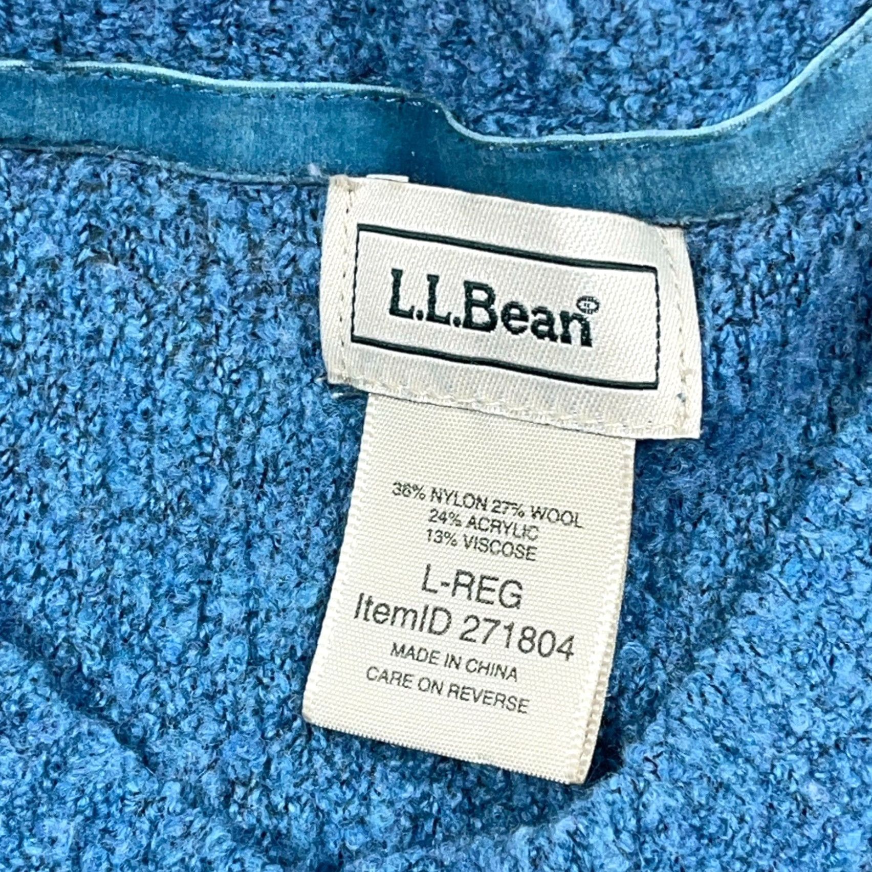 Vintage VINTAGE L.L. Bean Cardigan Sweater Women Large Blue Wool Blend Lightweight Crewneck Knitted Knit 90s Bohemian Retro Holiday Christmas Gift? Size L / US 10 / IT 46 - 3 Thumbnail