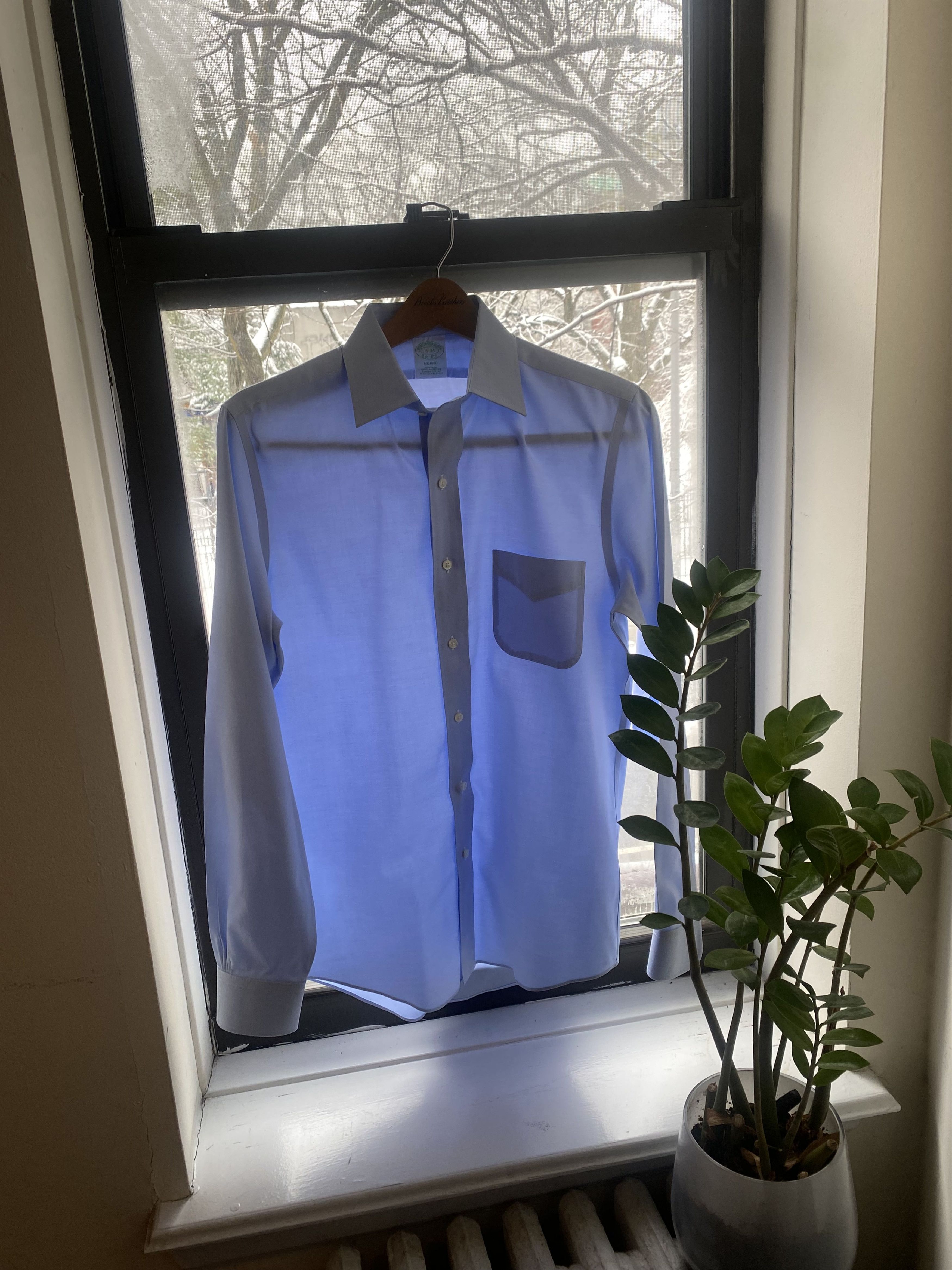 Brooks Brothers Brooks Brothers' Blue Stretch Supima® Non-Iron Oxford Shirt Size US S / EU 44-46 / 1 - 1 Thumbnail