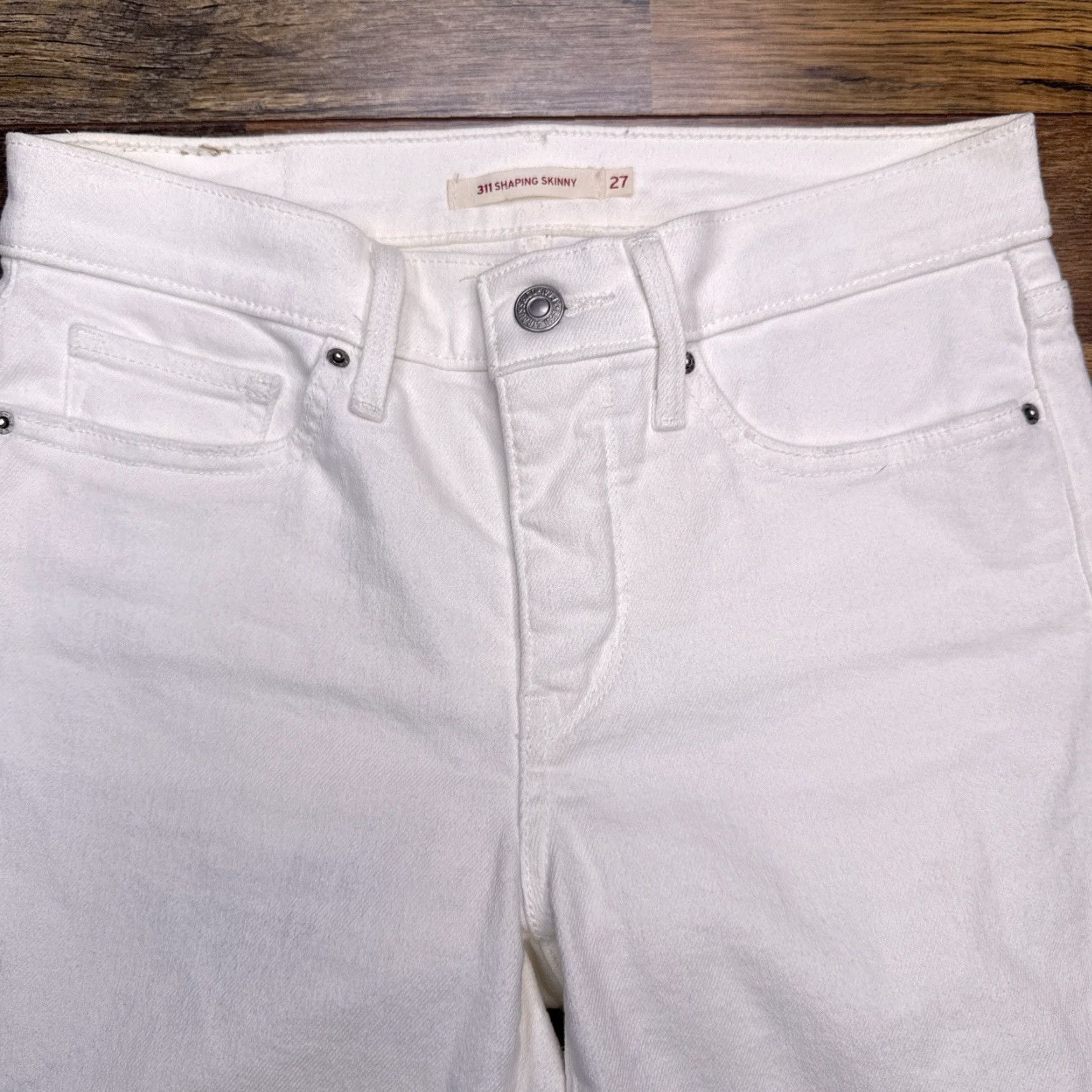 Levi's Levi's 311 Shaping Skinny Jeans Womens 27 White Mid Rise Stretch 27x30 Jeans Size 27" / US 4 / IT 40 - 3 Thumbnail