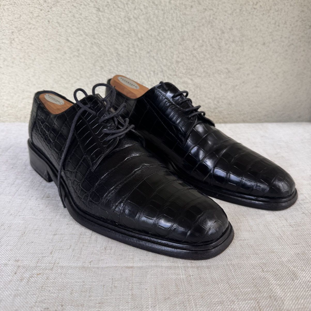 Gucci GUCCI Crocodile Lace Up Oxford-Men's 10.5 US-M to Wide-BLAck Size US 10.5 / EU 43-44 - 1 Thumbnail