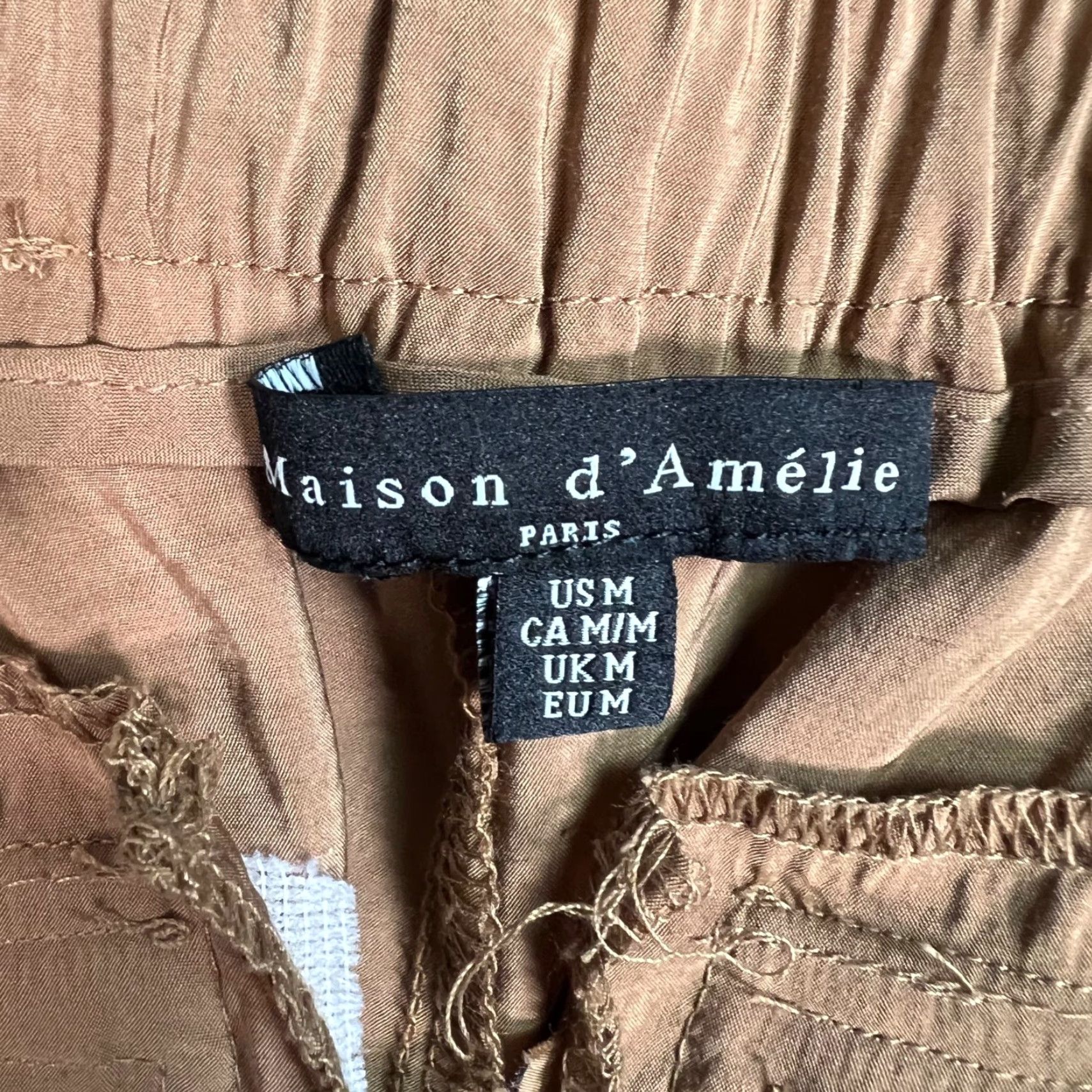 Vintage Maison D'Amélie Adult Womens Medium Brown Cargo Pants With Elastic Cuffs Size 32" / US 10 / IT 46 - 3 Thumbnail