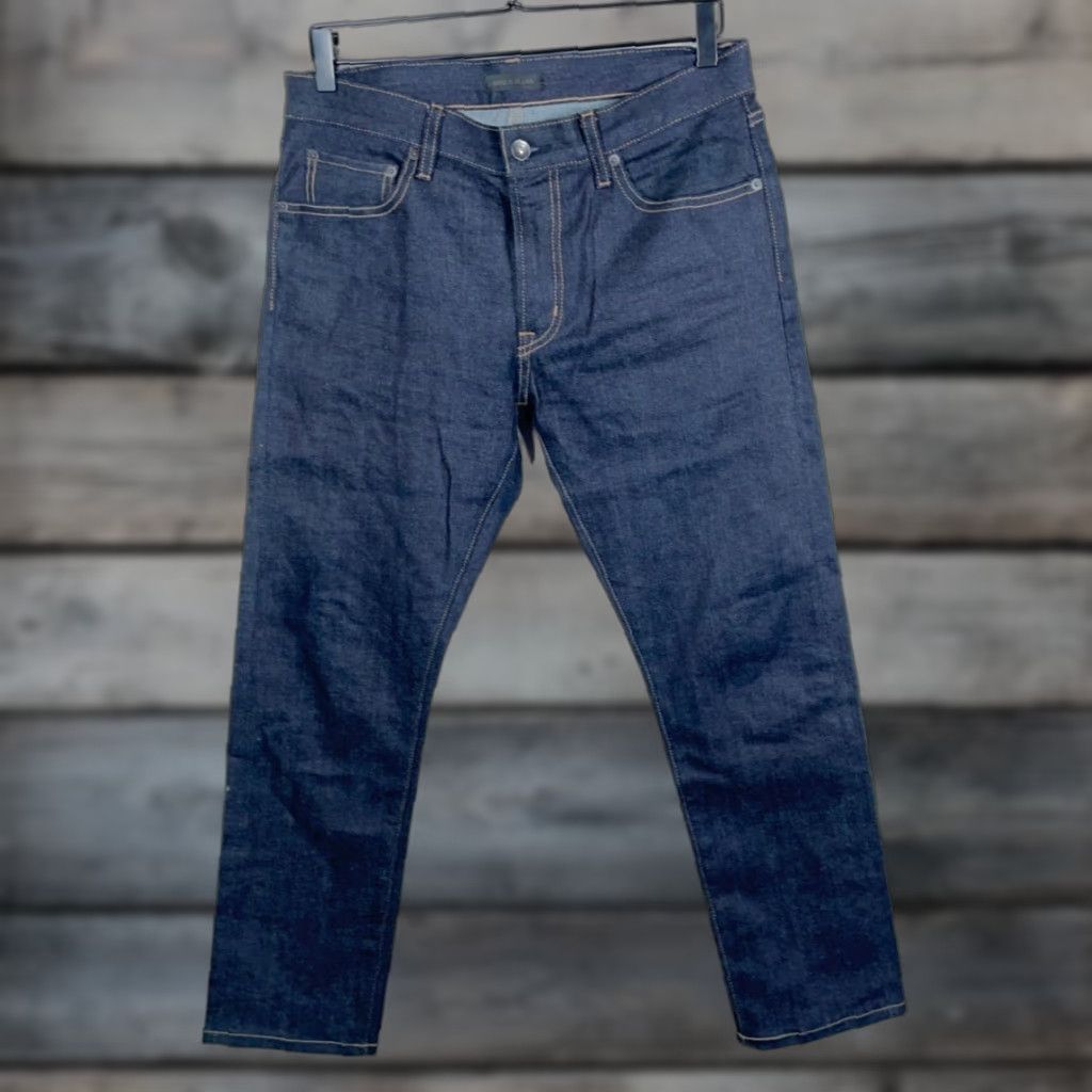 Uniqlo Uniqlo Jeans Slim Tapered Denim 5-Pocket Blue Kaihara Cotton Stretch Regular Men 32 x 27 Vintage No 90s Style Size US 33 - 1 Thumbnail