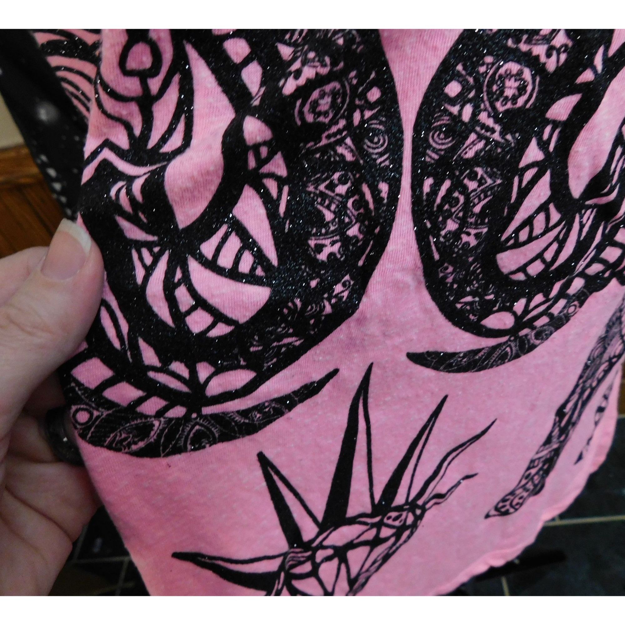 Other Wound Up Bohemian Sparkly Black And Pink Elephant Top Size XL / US 12-14 / IT 48-50 - 5 Thumbnail