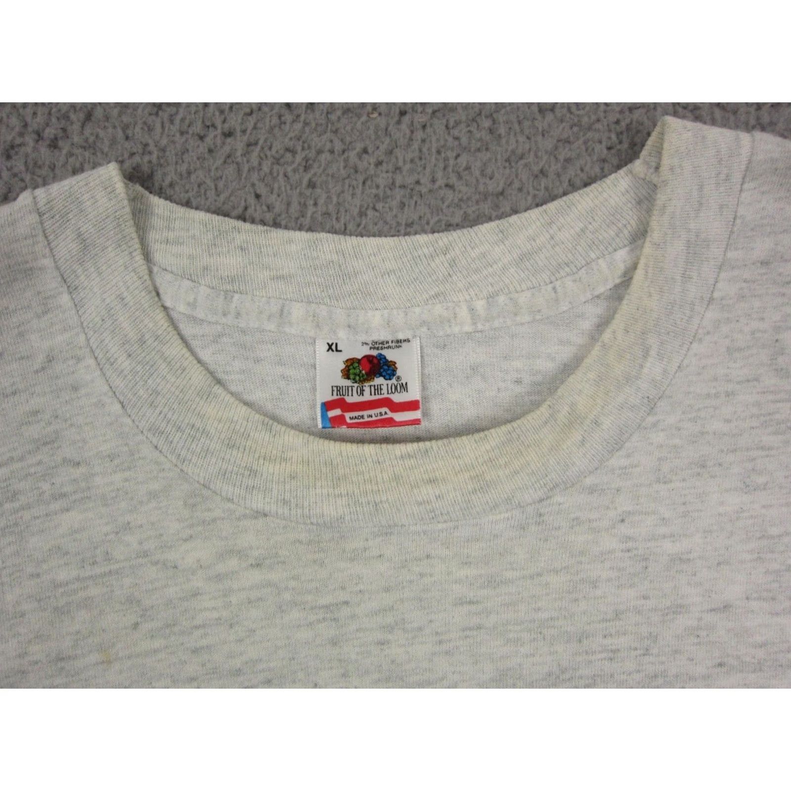 Fruit Of The Loom VINTAGE Fruit of the Loom Shirt Mens XL Gray 80s Dad First National Bank Money Crew Neck Short Sleeve Cotton Jersey Size US XL / EU 56 / 4 - 4 Thumbnail