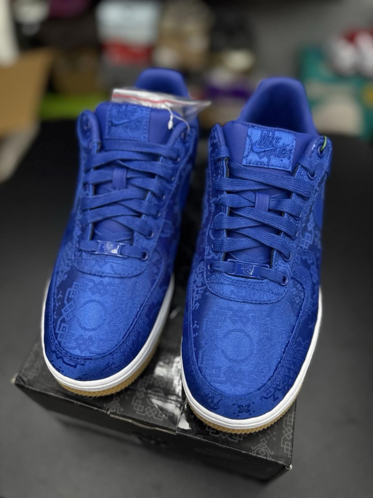 Nike Size 8.5 - CLOT x Nike Air Force 1 CJ5290-400 Blue White Size US 8.5 / EU 41-42 - 6 Thumbnail