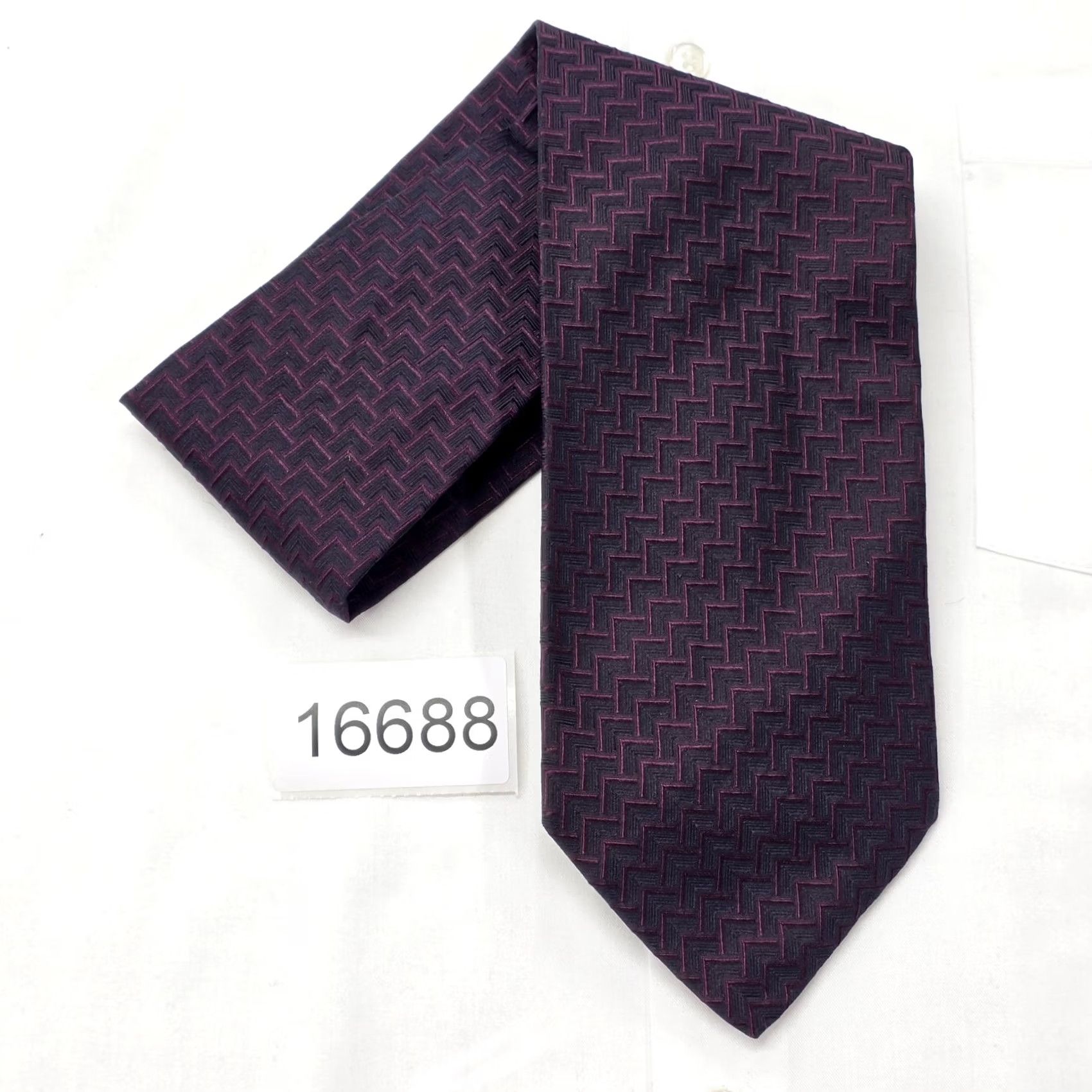 Robert Talbott Robert Talbott Necktie Mens Purple Tie Zig Zag Textured Designer Stylish USA Shirt Neck Tie Abstract Colorful Business Dad USA Size ONE SIZE - 5 Thumbnail