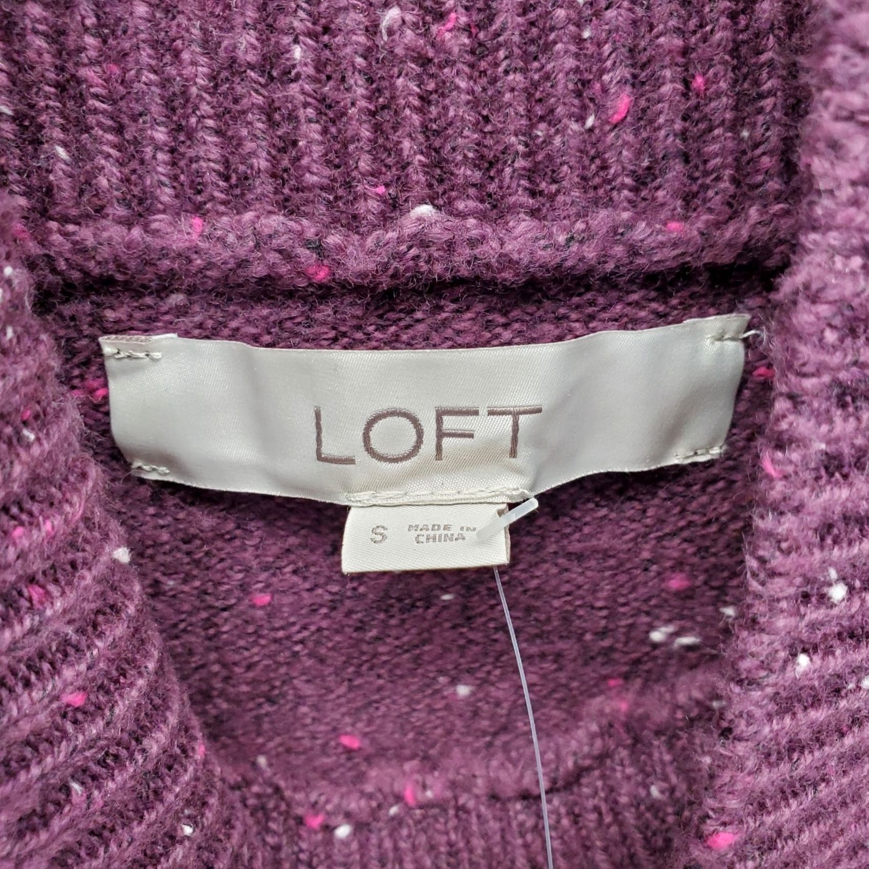 Loft LOFT Womens Sweater Size S Purple Speckled Knit Turtleneck Stretch Pullover Size S / US 4 / IT 40 - 5 Thumbnail