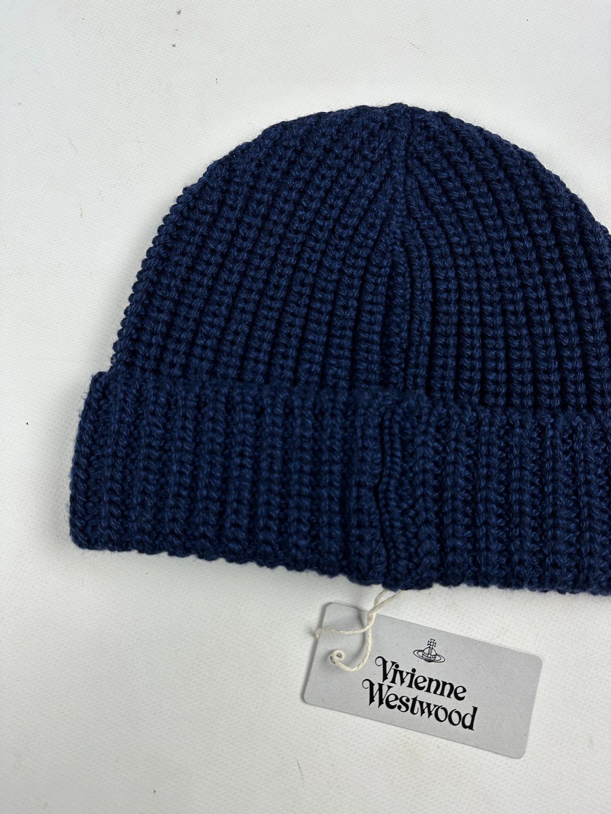 Vivienne Westwood NWT! Vivienne Westwood Navy Blue Classic Wool Beanie Hat Size ONE SIZE - 5 Thumbnail