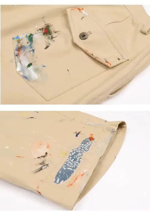 Jean 20SS Indigo Union Japan Khaki distressed Splash Shorts Size US 32 / EU 48 - 4 Thumbnail