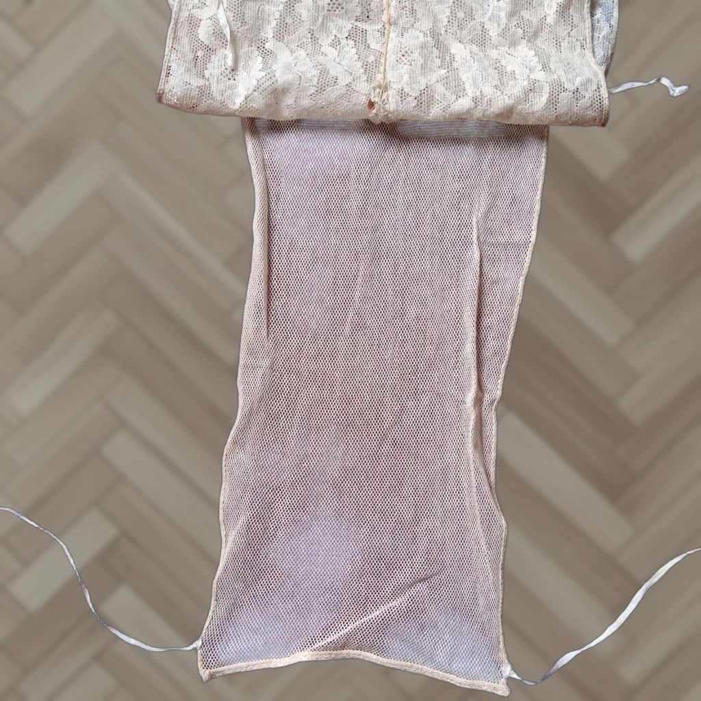 VINTAGE Women's Lace Vest XS 1900s Antique Sleeveless Blouse Top Shirt Beige Victorian