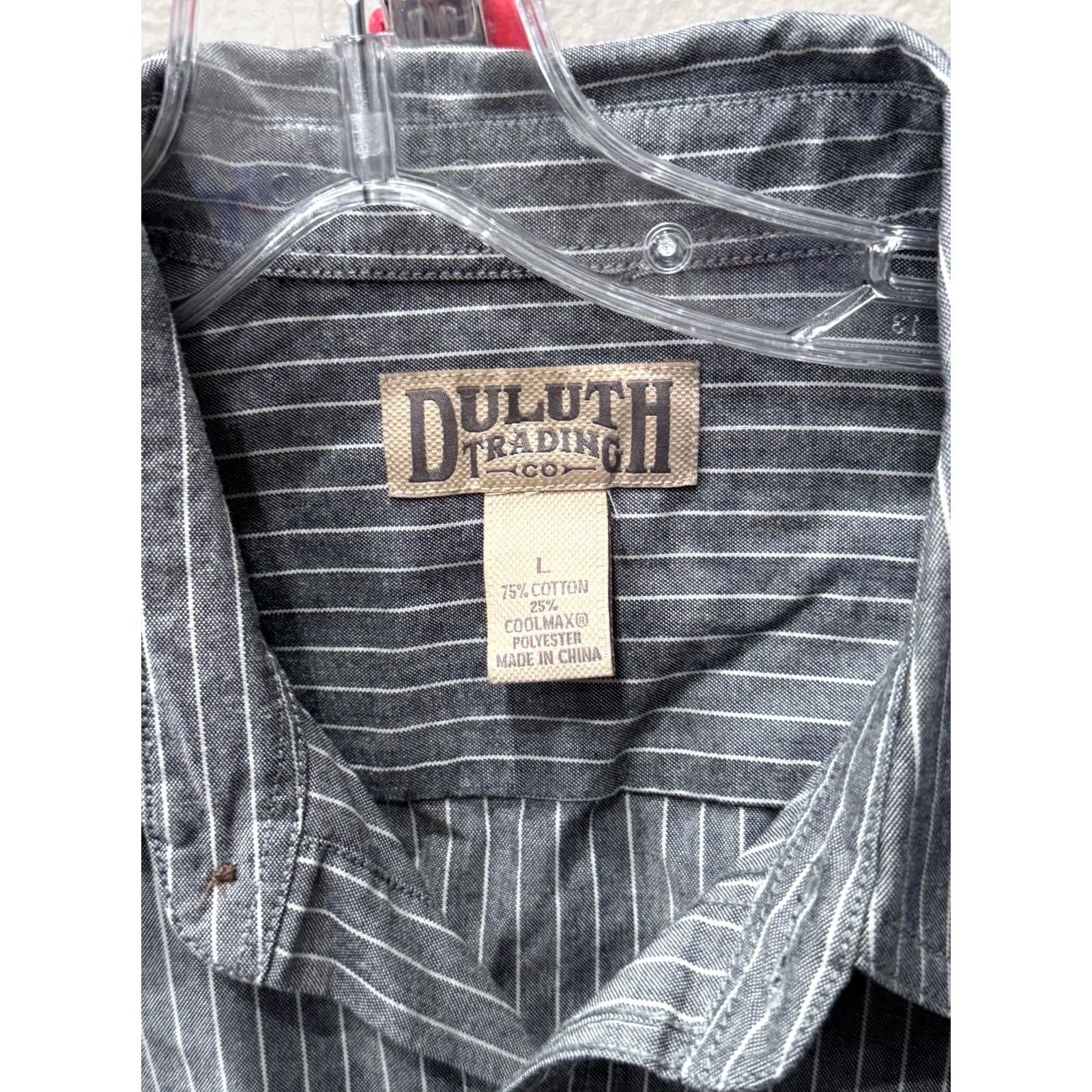CO Duluth Trading Co Shirt LONG SLEEVE Stripe Denim Large L Mens Size US L / EU 52-54 / 3 - 6 Thumbnail