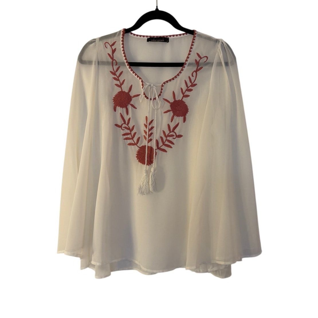 Other Oober Swank Women's White Polyester Mesh Blouse Size M / US 6-8 / IT 42-44 - 1 Thumbnail