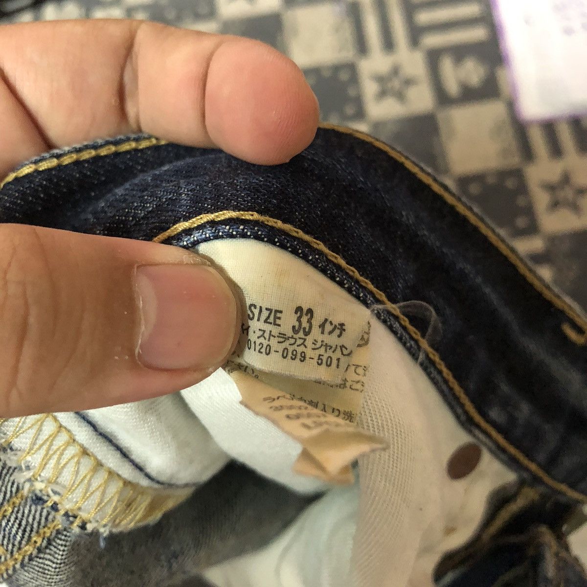 Levi's Levis 502 Blue ripped distressed Denim Pants #A2605 Size US 33 - 22 Thumbnail