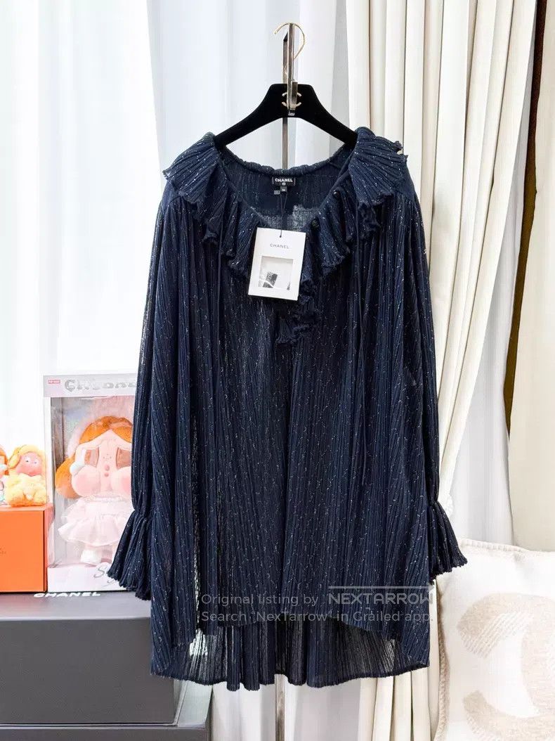 Chanel Chanel Thin glitter ruffle long-sleeved dress Size XS / US 0-2 / IT 36-38 - 1 Thumbnail