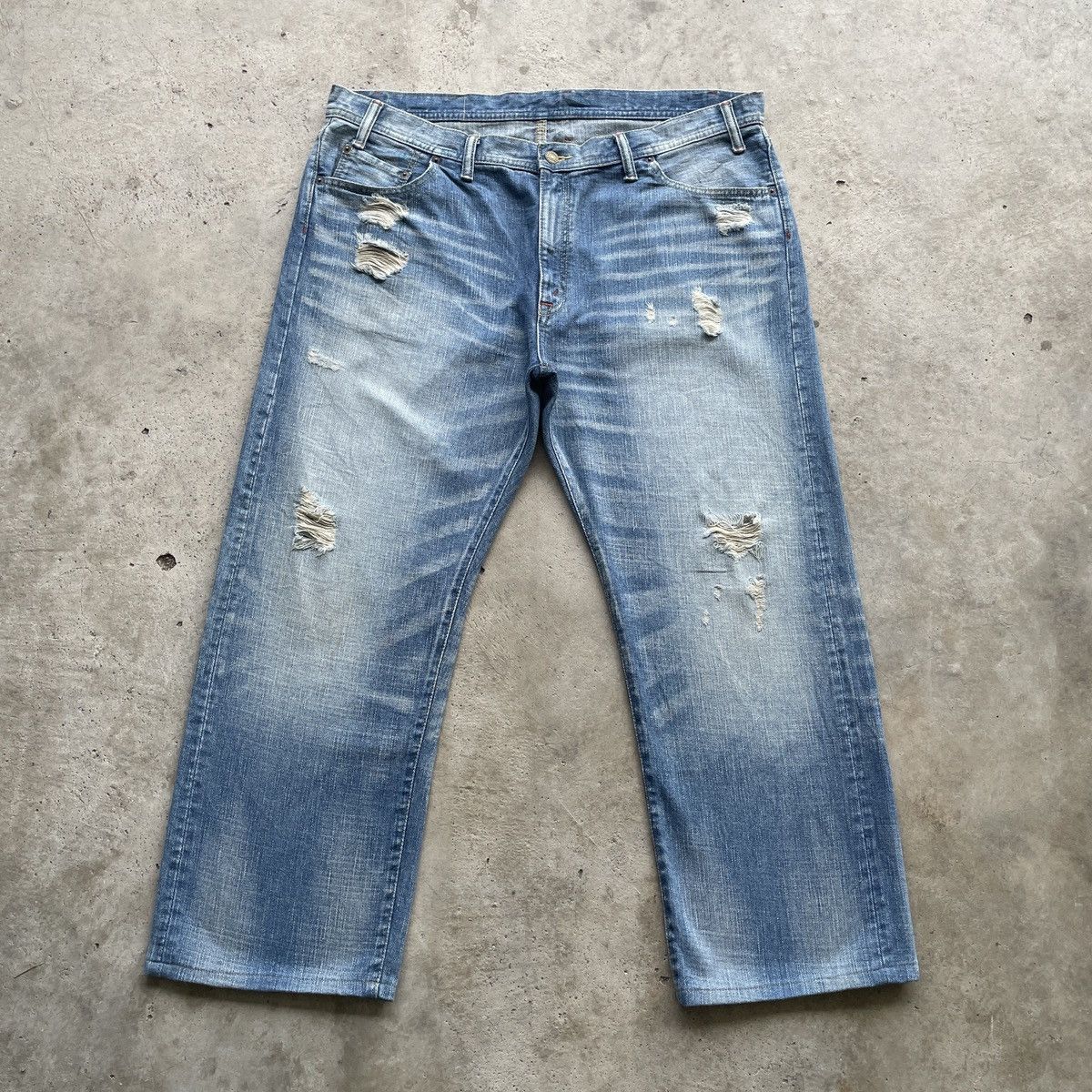 Japanese Brand W42 Vintage Japanese Distressed Faded Baggy Pants Denim Size US 42 / EU 58 - 1 Thumbnail