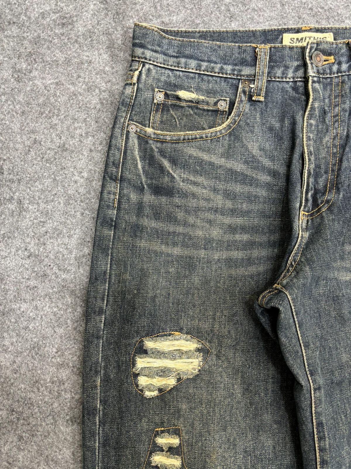 Designer SMITH's Distressed Rip&Repair Rare Sick Dope Denim F552 Size US 30 / EU 46 - 5 Thumbnail