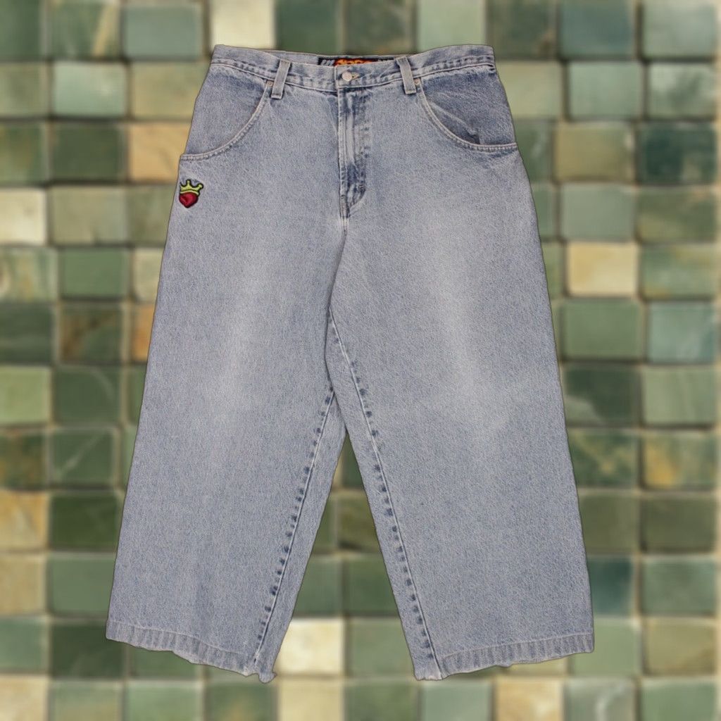 JNCO VINTAGE Men's JNCO 1990s Pipes Wide Leg Jeans Sz 36x26.5 90s Embroidered Blue Size US 36 / EU 52 - 1 Thumbnail