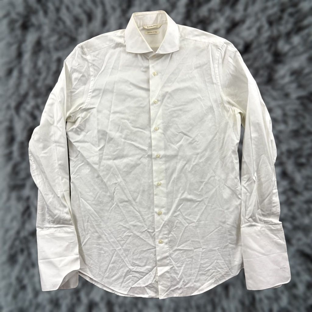 Suitsupply Suitsupply Tuxedo Shirt Mens Medium Slim Fit White Egyptian Cotton French Cuff Shirt Size US M / EU 48-50 / 2 - 1 Thumbnail