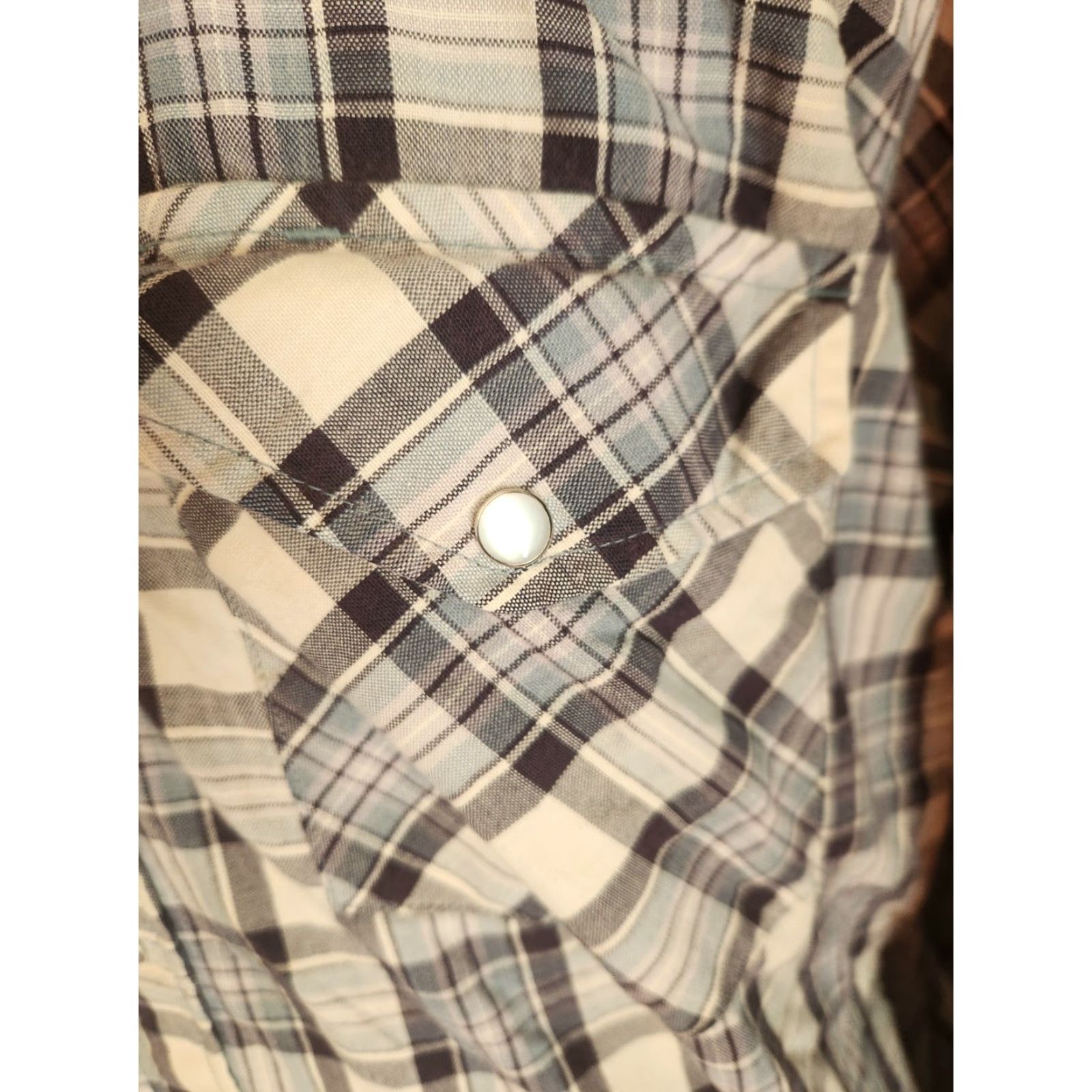 Vintage VINTAGE Big Mac Western Shirt Blue Plaid Pearl Snaps Mens L Button-Up Tailored Regular Fit Pocketed Size L Size US L / EU 52-54 / 3 - 3 Thumbnail
