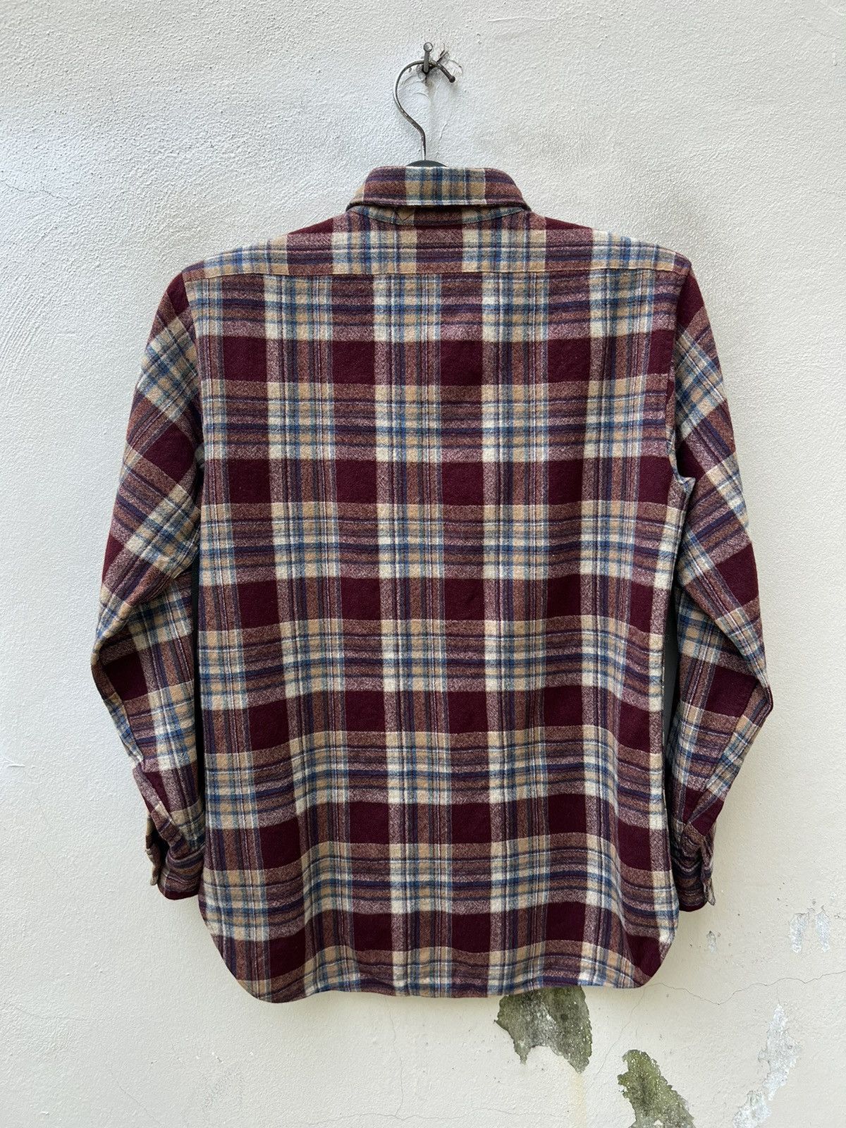 Flannel Vintage 70s Pendleton Shadow Plaid Wool Flannel Shirt Size US M / EU 48-50 / 2 - 12 Thumbnail
