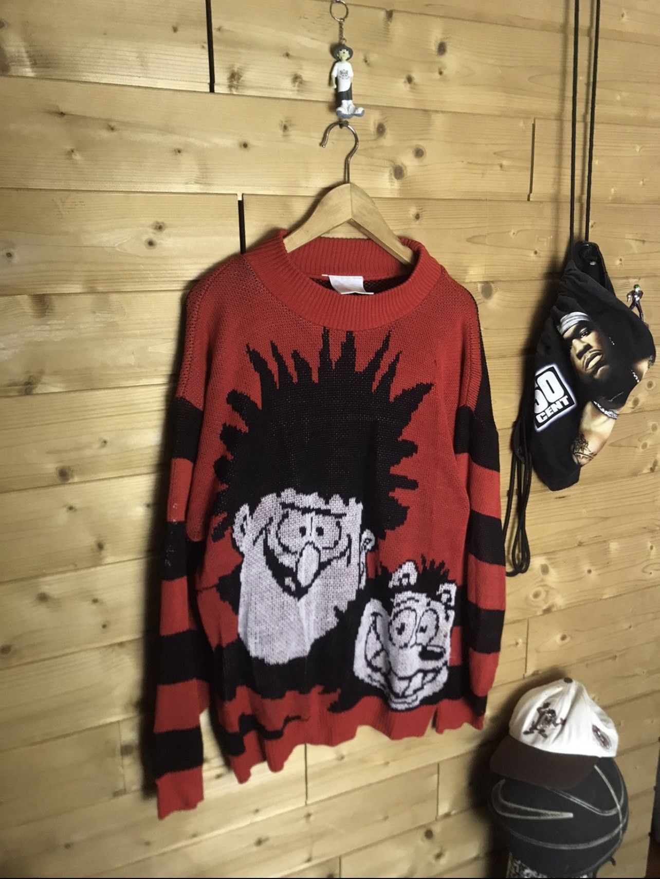 Vintage Rare Vintage the Beano Freddy Krueger style stripped sweater Size US XL / EU 56 / 4 - 1 Thumbnail