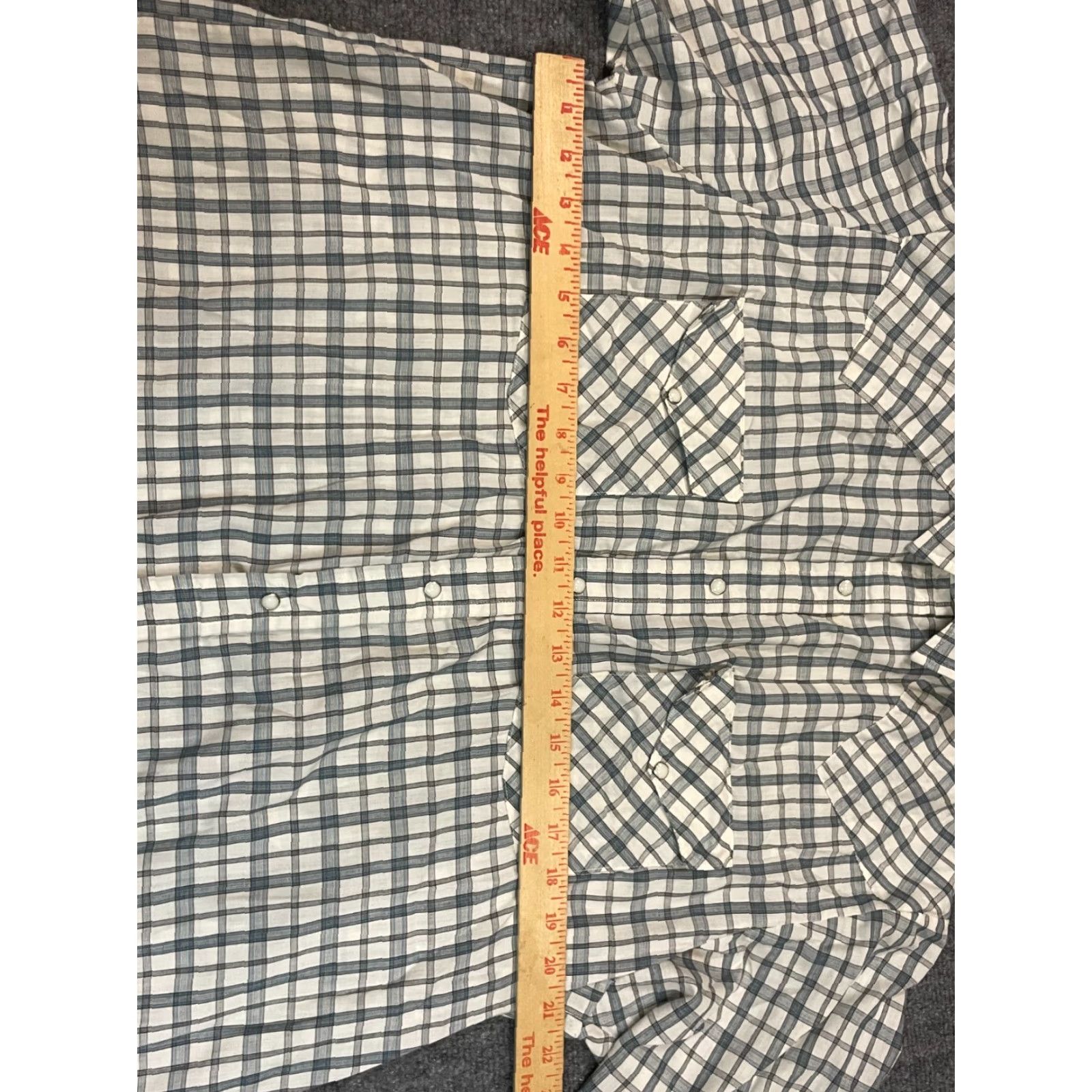 Vintage VINTAGE Western Frontier Shirt Men L Large Blue Plaid Pearl Snap Short Sleeve Collared Size US L / EU 52-54 / 3 - 4 Thumbnail