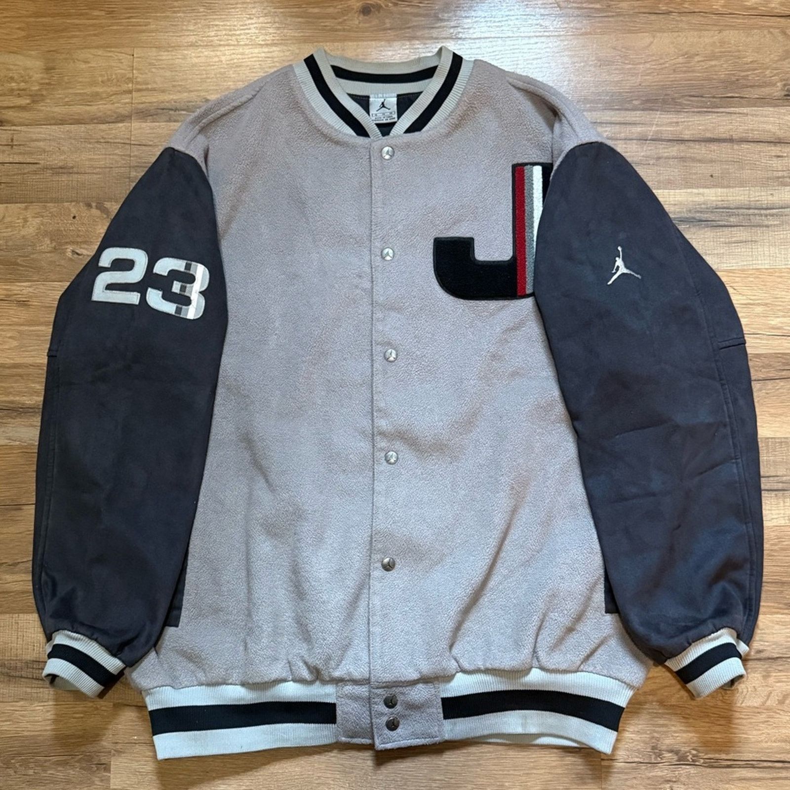 Nike Y2K Jordan Fleece Button Up Varsity Jacket Size US XL / EU 56 / 4 - 4 Thumbnail