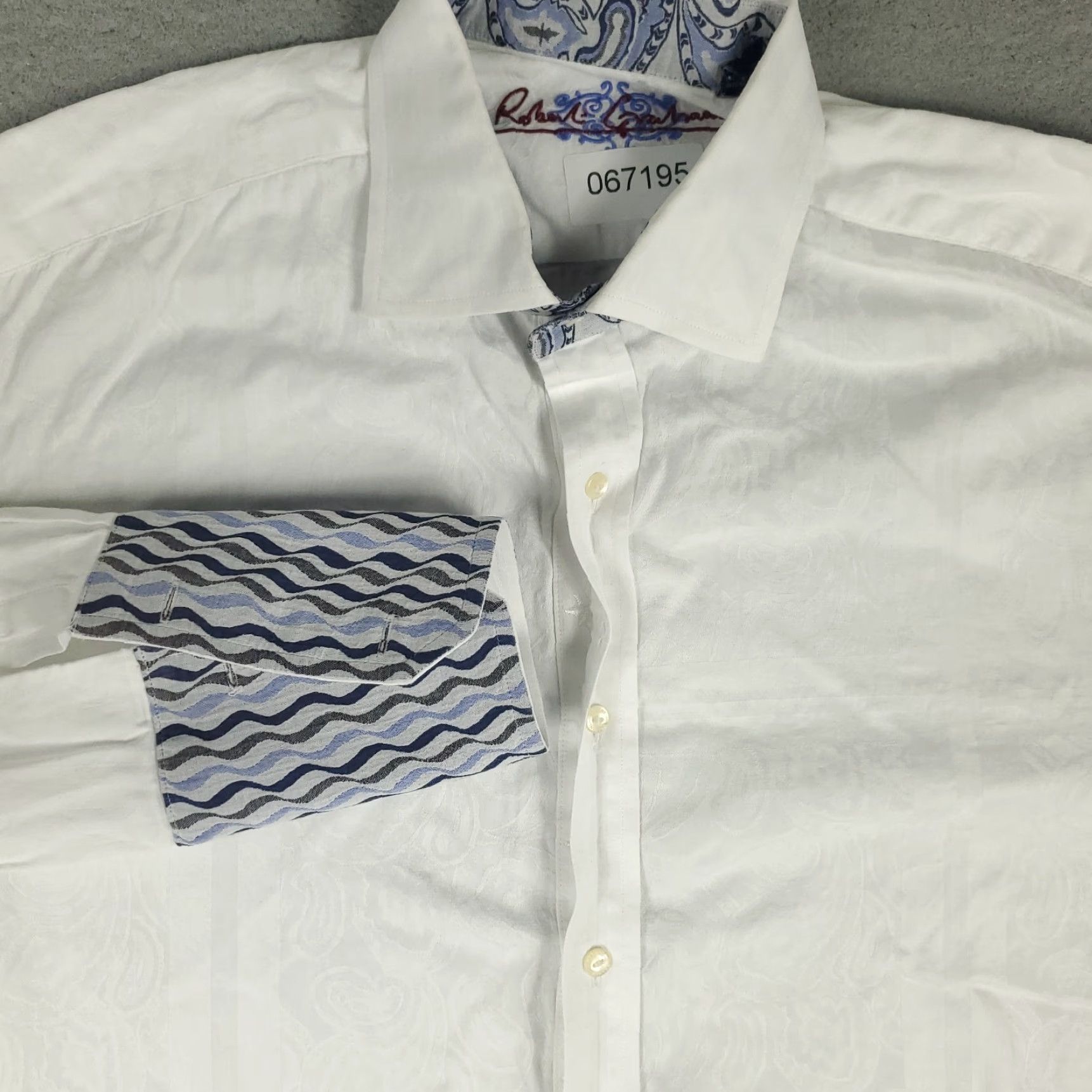 Robert Graham Robert Graham Shirt Mens XL White Button-Up Long Sleeve Collar Oxford Cotton Modern Classic Preppy Size US XL / EU 56 / 4 - 2 Thumbnail