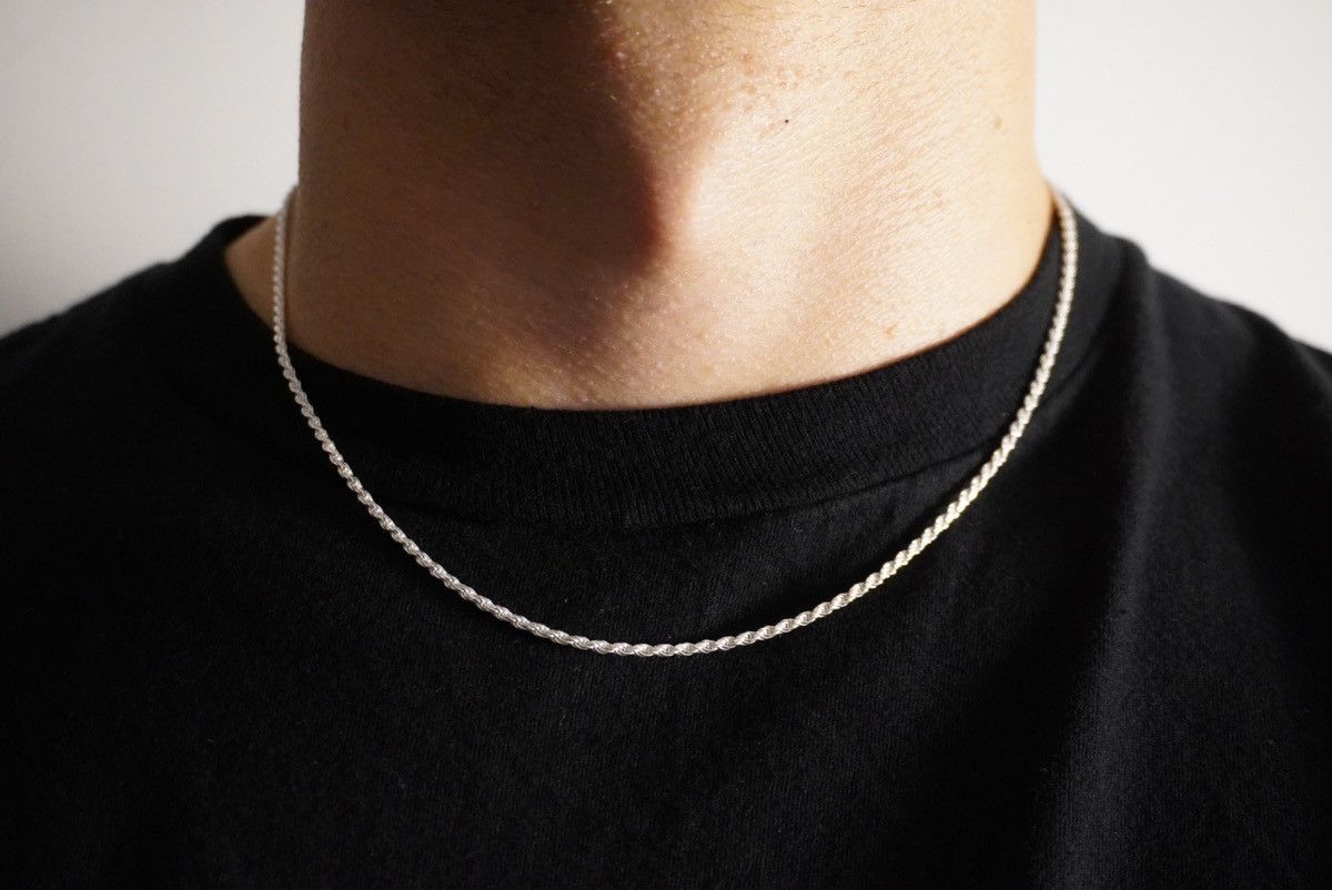 Jewelry Silver Chain Solid .925 Silver Rope Chain 2mm 18 Inches Size ONE SIZE - 1 Thumbnail
