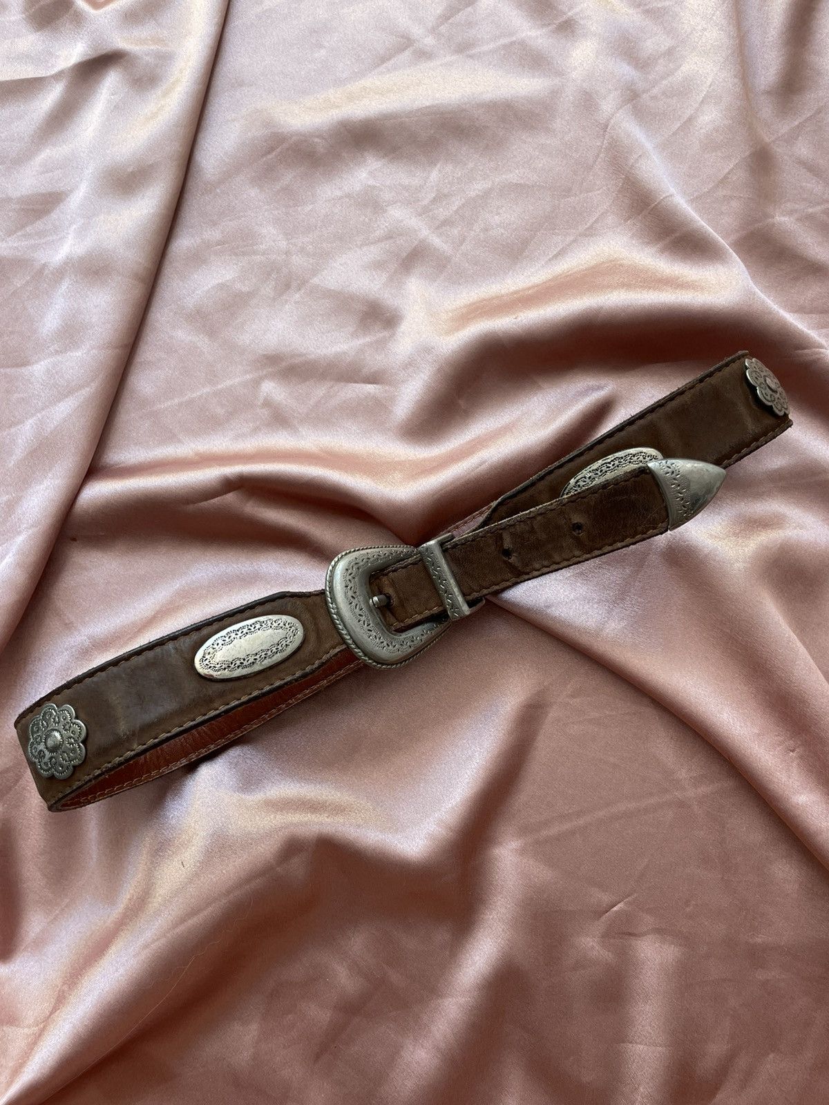 Vintage Vintage leather belt Size ONE SIZE - 4 Thumbnail