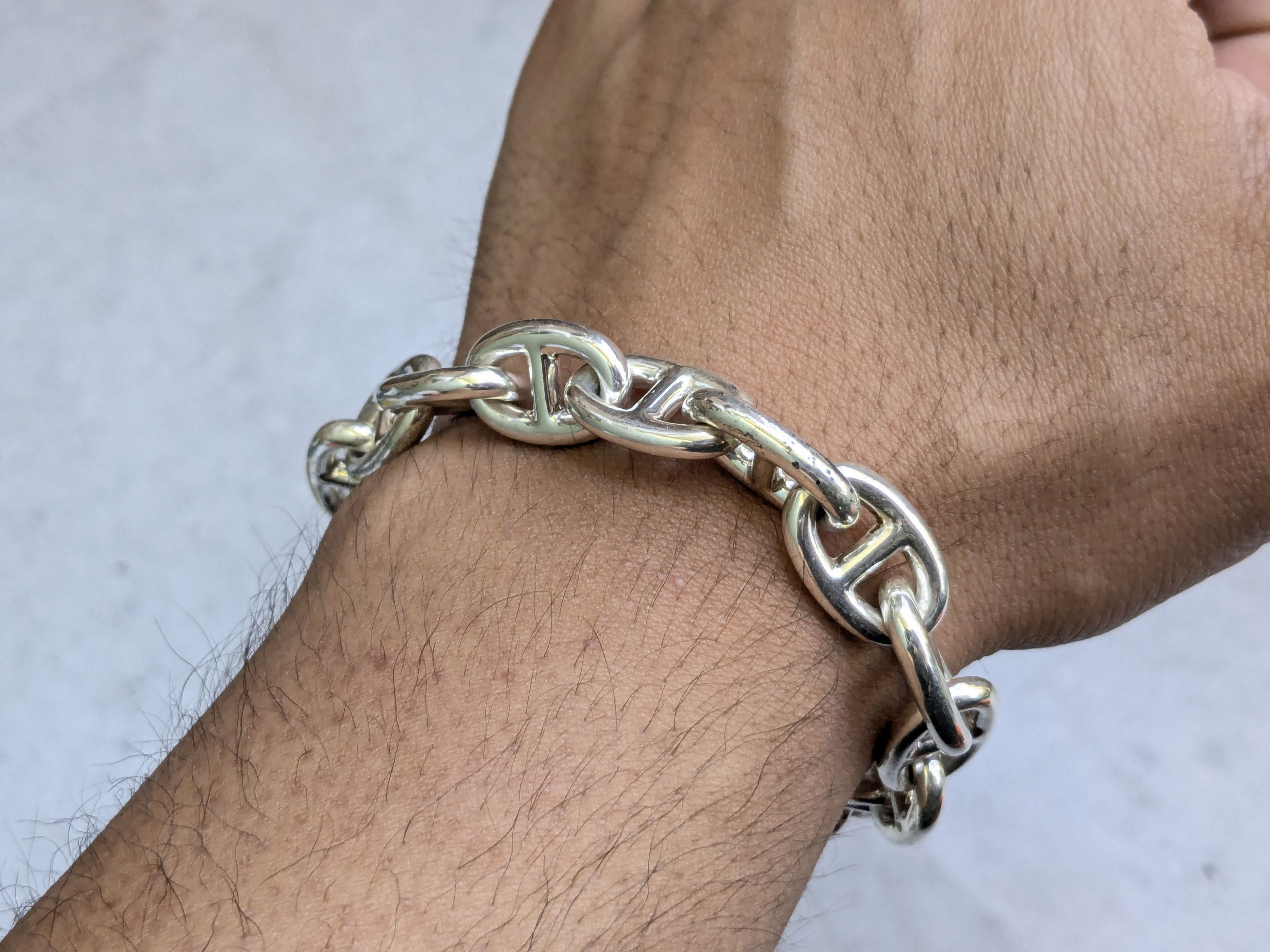 Jewelry Milor Sterling Silver Bracelet Anchor Mariner 7.5" Size ONE SIZE - 10 Thumbnail