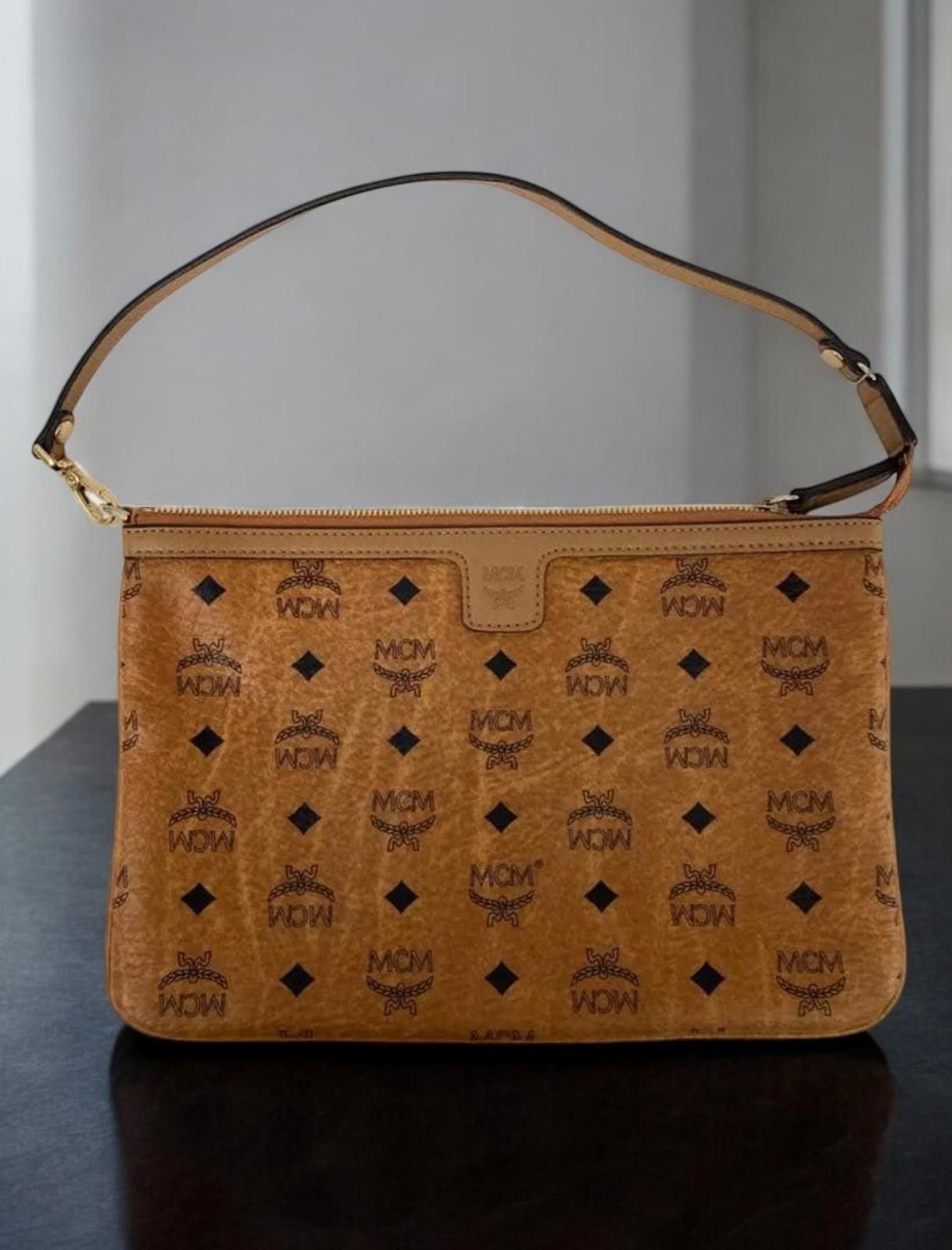 MCM MCM - Brown Monogrammed Leather Handbag Size ONE SIZE - 1 Thumbnail