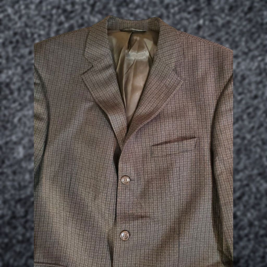 Joseph VINTAGE Joseph & Feiss Signature Brown Check Sport Coat 100% Lambs Wool Mens Size 42 Short Size US 42 / EU 58 - 1 Thumbnail