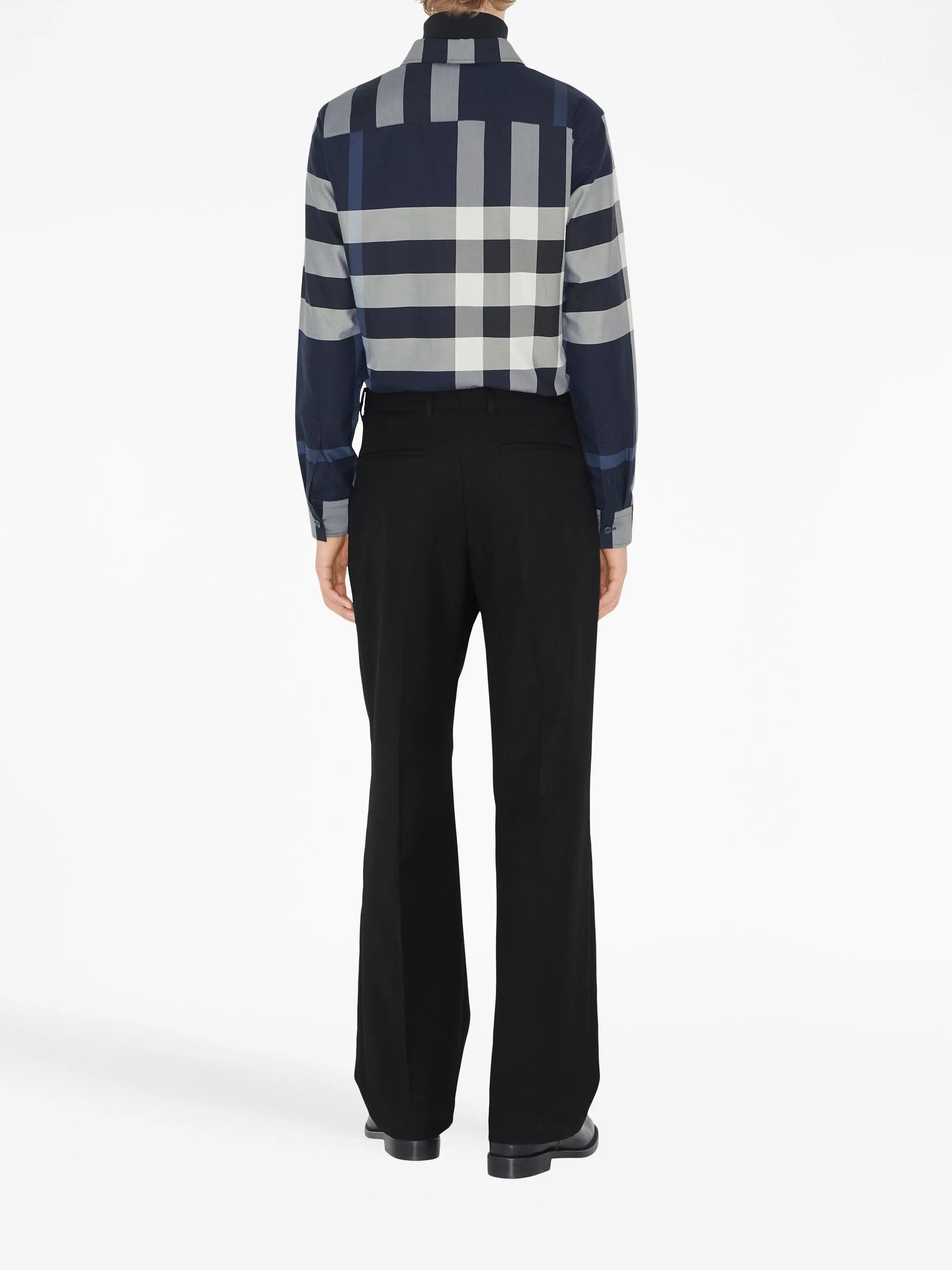 Burberry BURBERRY navy blue slim fit classic check cotton shirt M Size US M / EU 48-50 / 2 - 3 Thumbnail