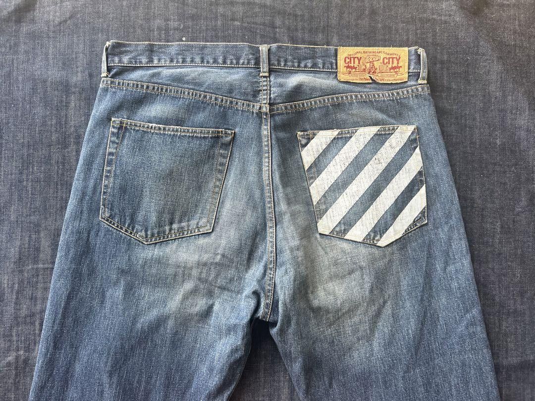Bape A BATHING APE Baby Milo Denim Pants Blue XL Size US 39 - 4 Thumbnail