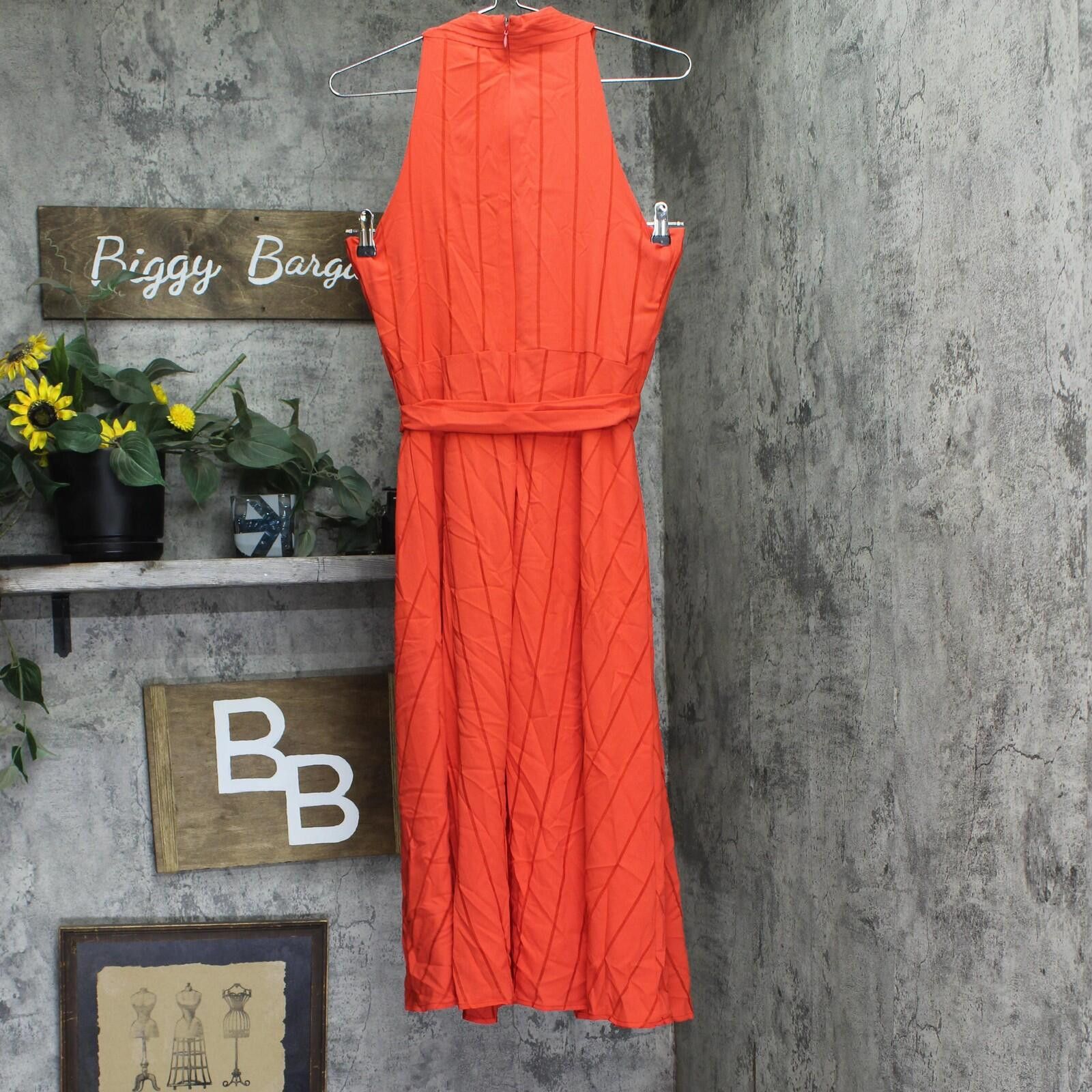 Other Tahari Asl Womens Fringe-tie Georgette Dress Red 4 Size S / US 4 / IT 40 - 2 Thumbnail