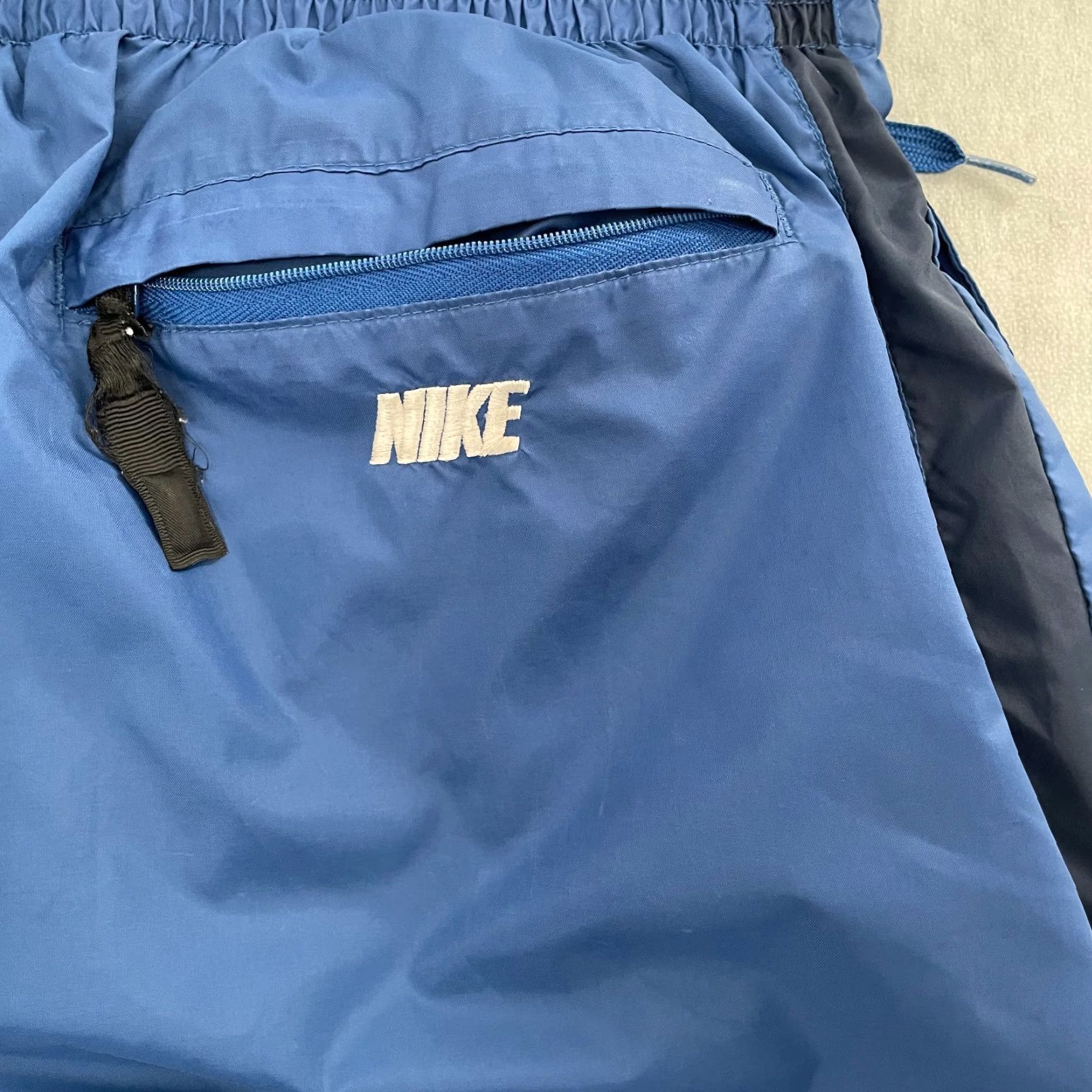Nike VINTAGE Nike Pants Adult Large Blue Jogger Pockets Drawstring Logo Mens L Size US 33 - 4 Thumbnail