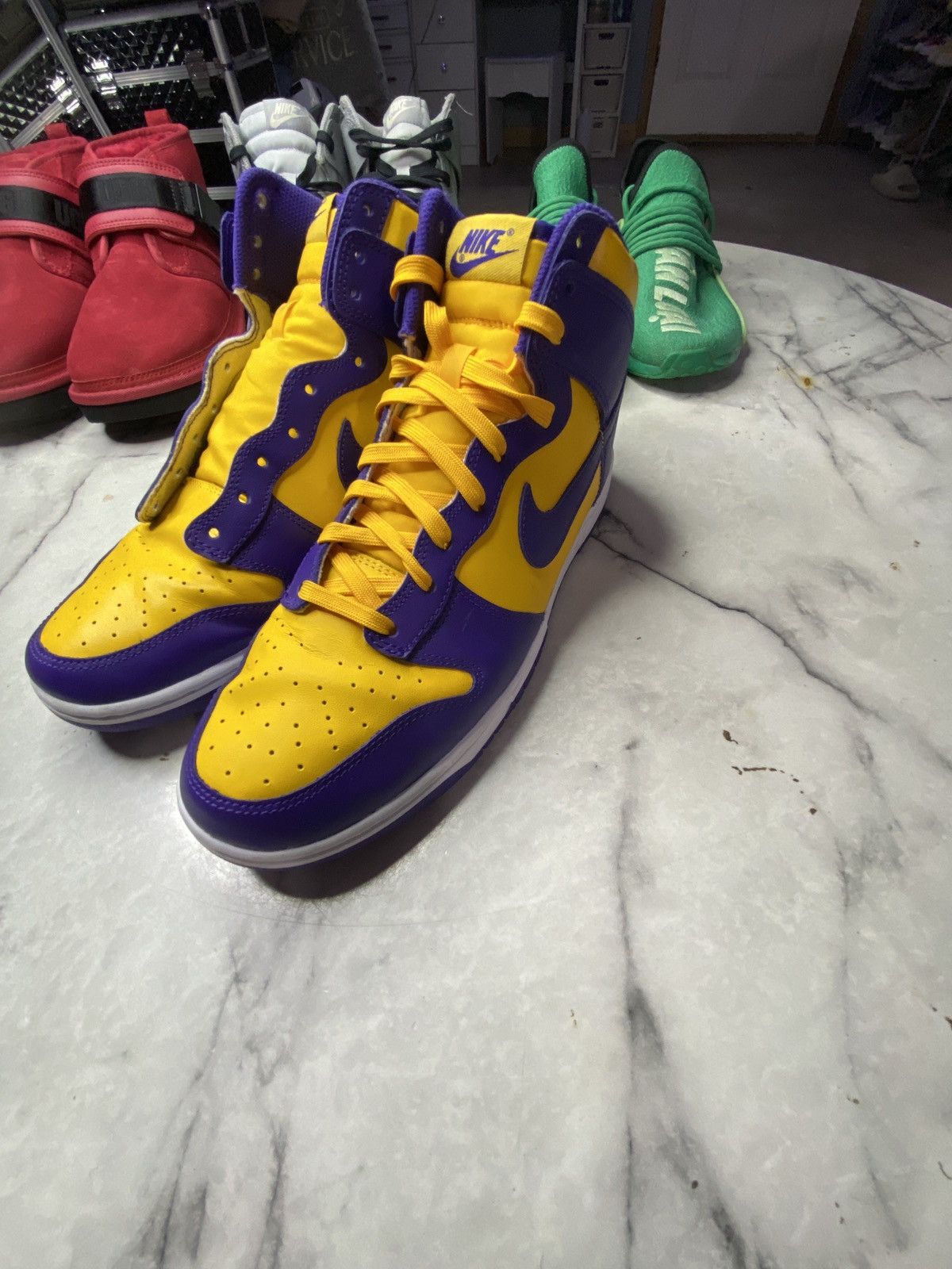 Nike Dunk high lakers Size US 11.5 / EU 44-45 - 5 Thumbnail