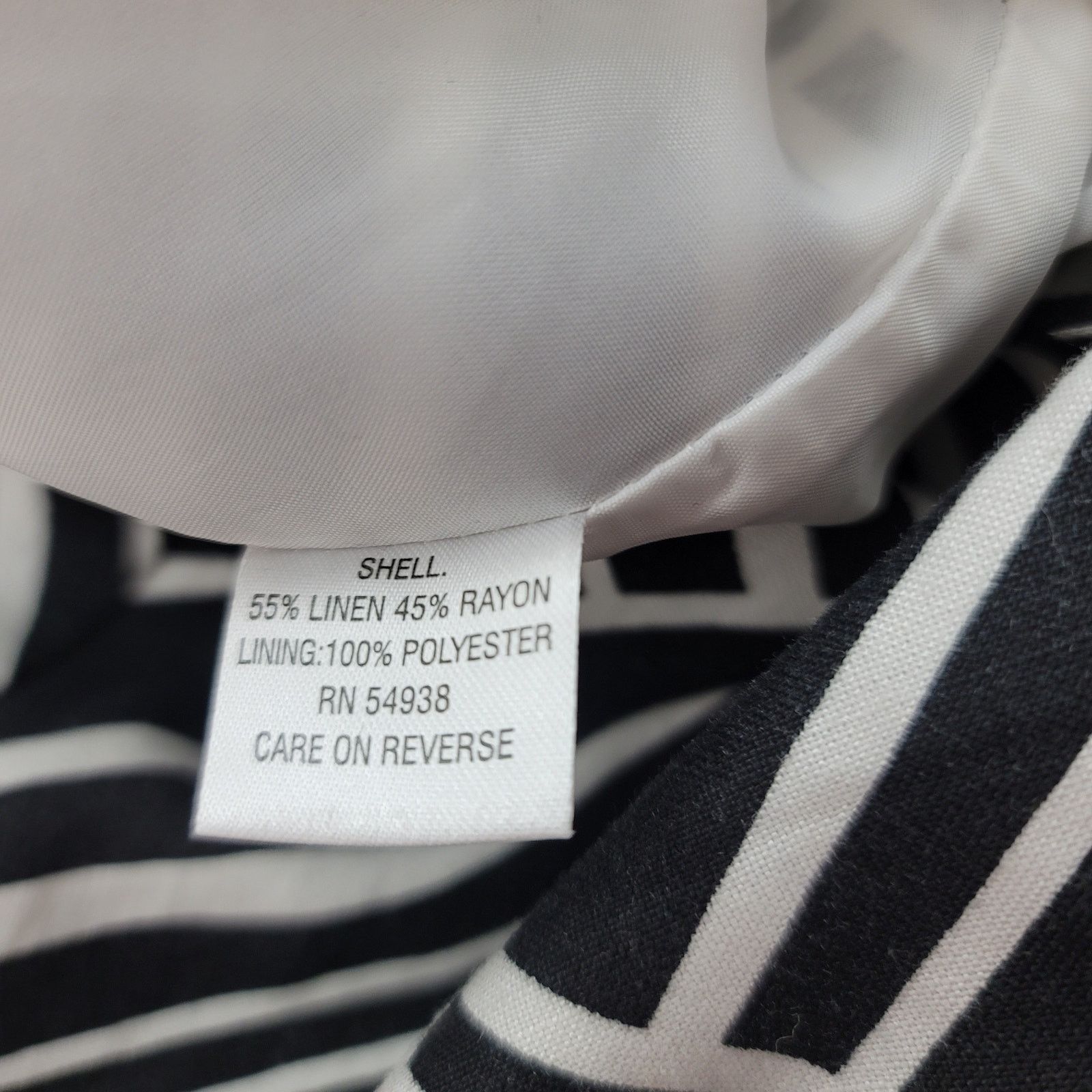 Other Appraisal Black White Stripe A Line Skirt Large Lined Linen Size 36" / US 14 / IT 50 - 4 Thumbnail
