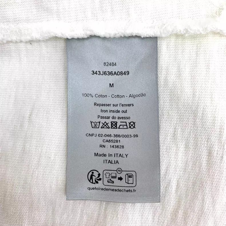 Dior Dior White hole design cotton round-neck short-sleeved T-s Size US M / EU 48-50 / 2 - 8 Thumbnail